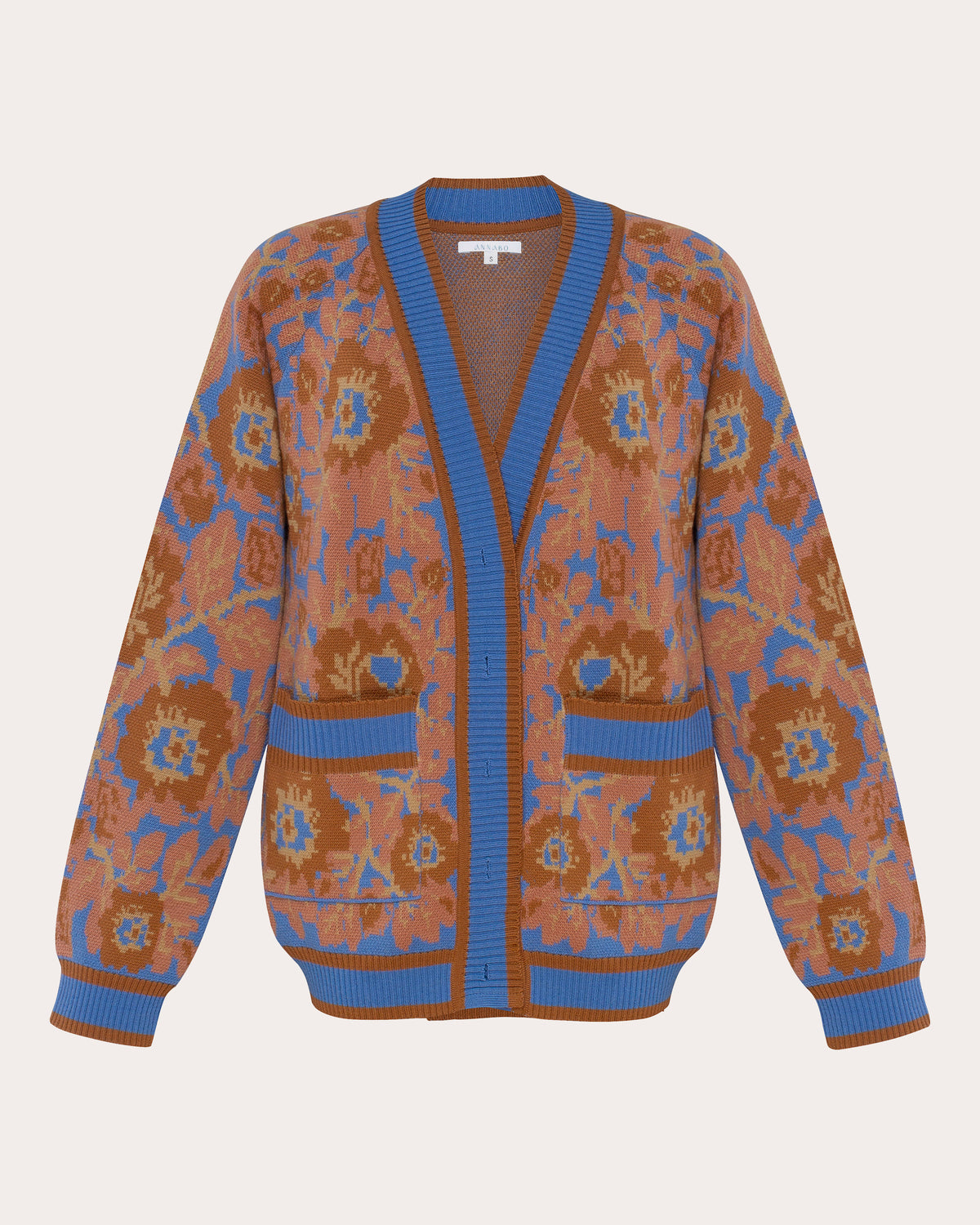 Mirage Bloom Floral Wool Jacquard Cardigan