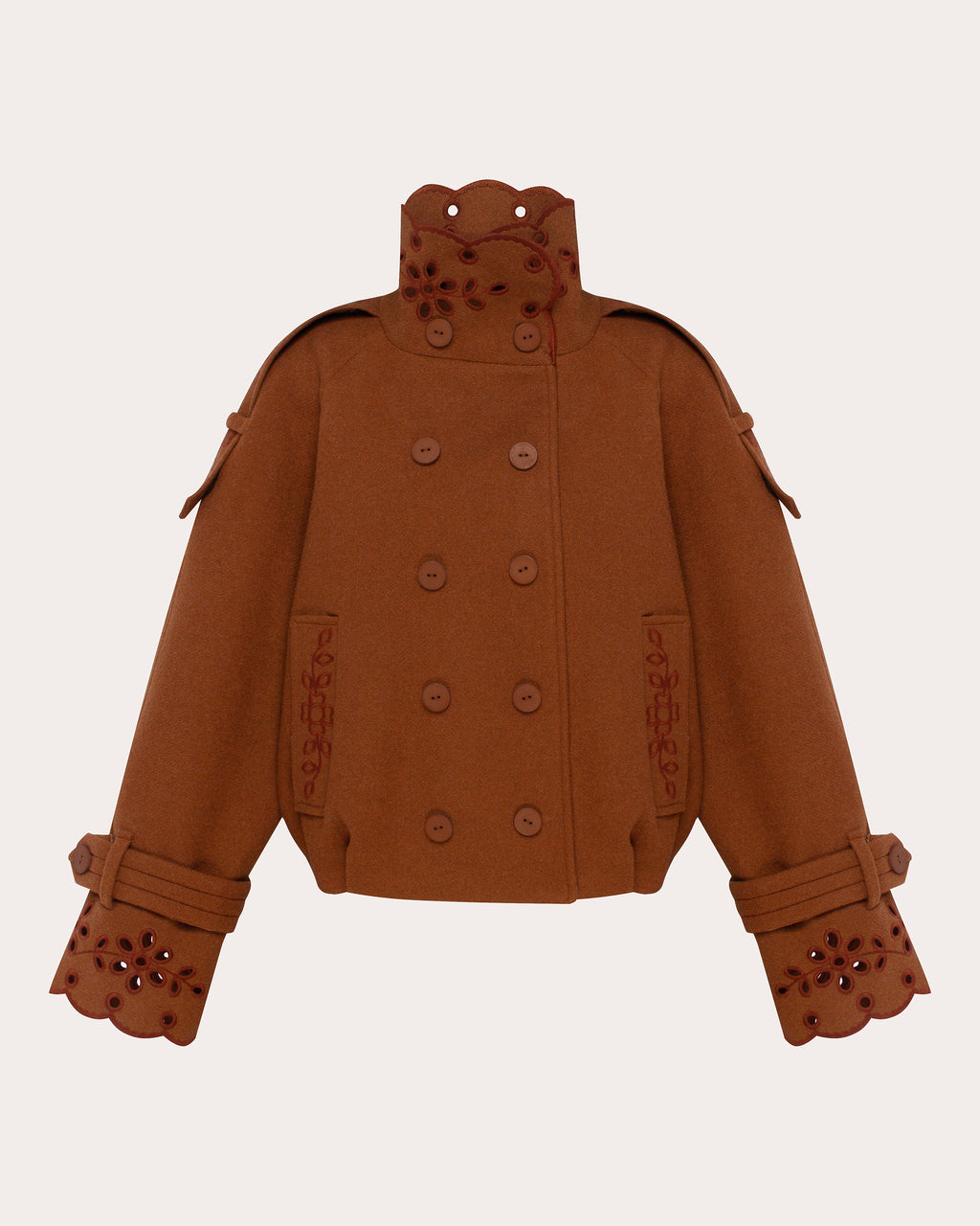 Desert Bloom Embroidered Eyelet Cropped Jacket