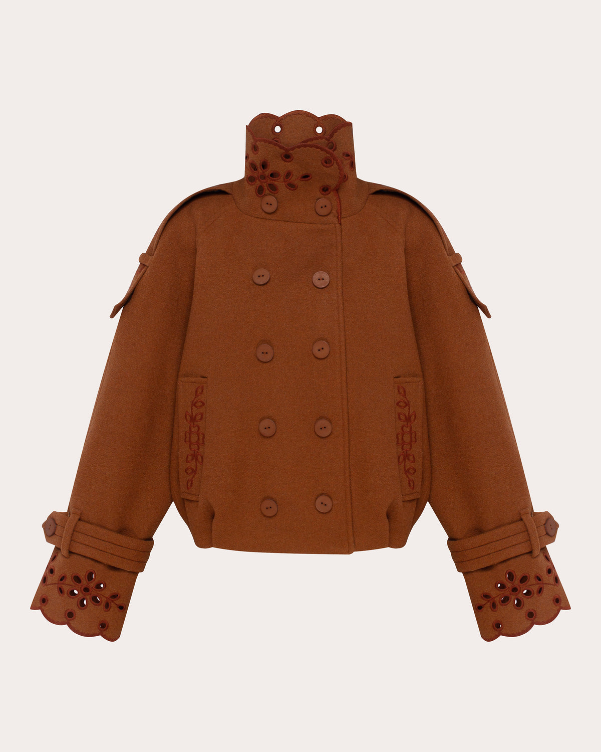 Desert Bloom Embroidered Eyelet Cropped Jacket