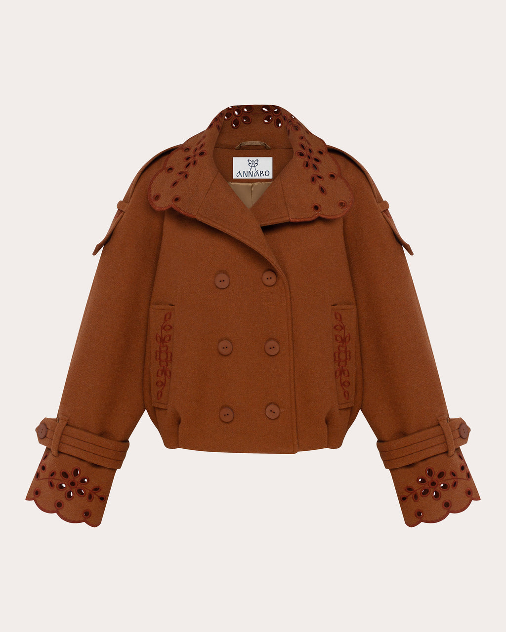 Desert Bloom Embroidered Eyelet Cropped Jacket