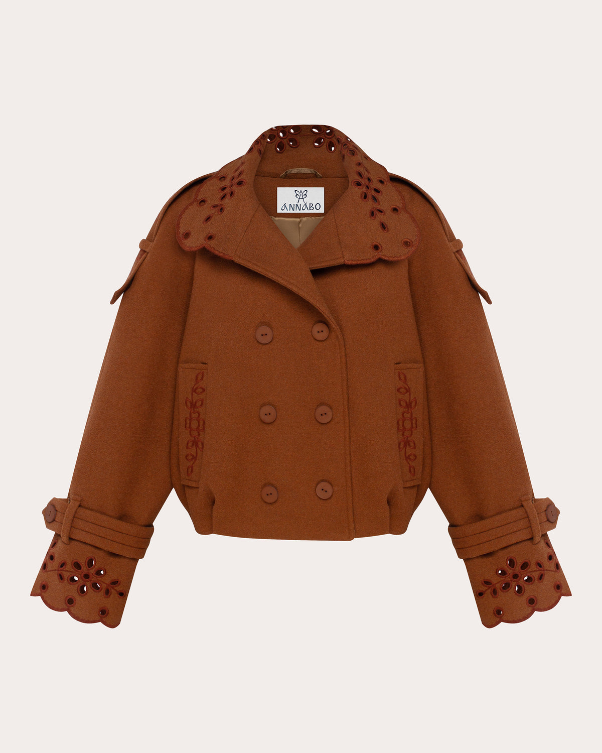 Desert Bloom Embroidered Eyelet Cropped Jacket