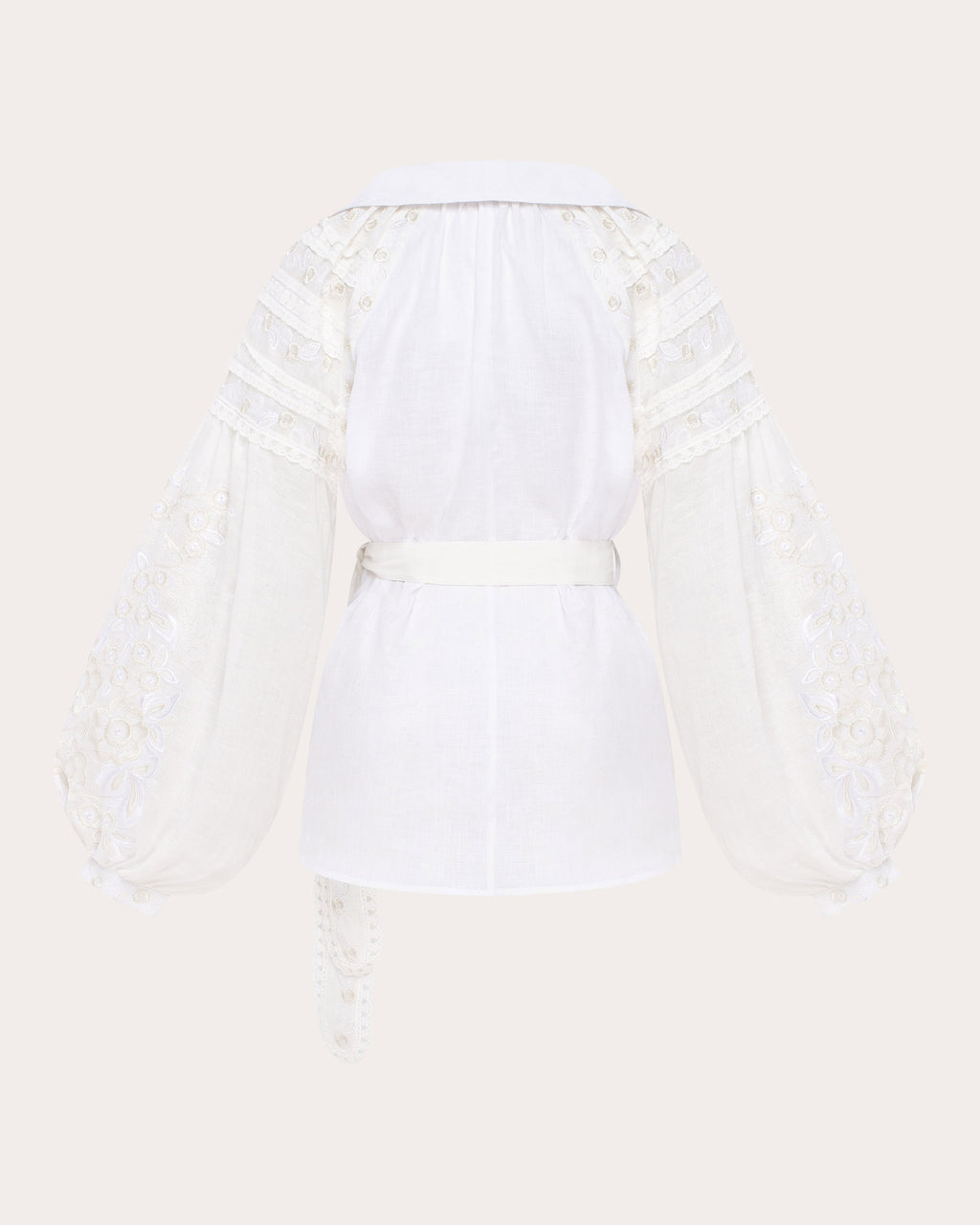 Roseveil Embroidered Linen Wrap Blouse
