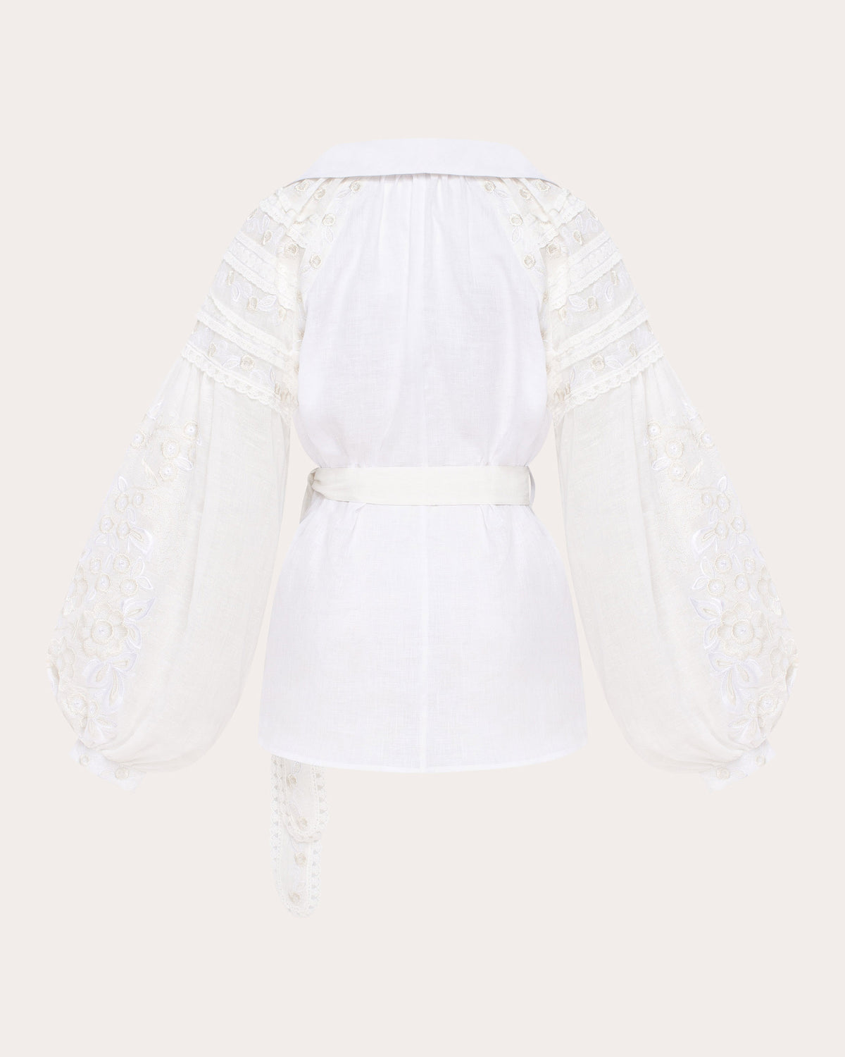 Roseveil Embroidered Linen Wrap Blouse