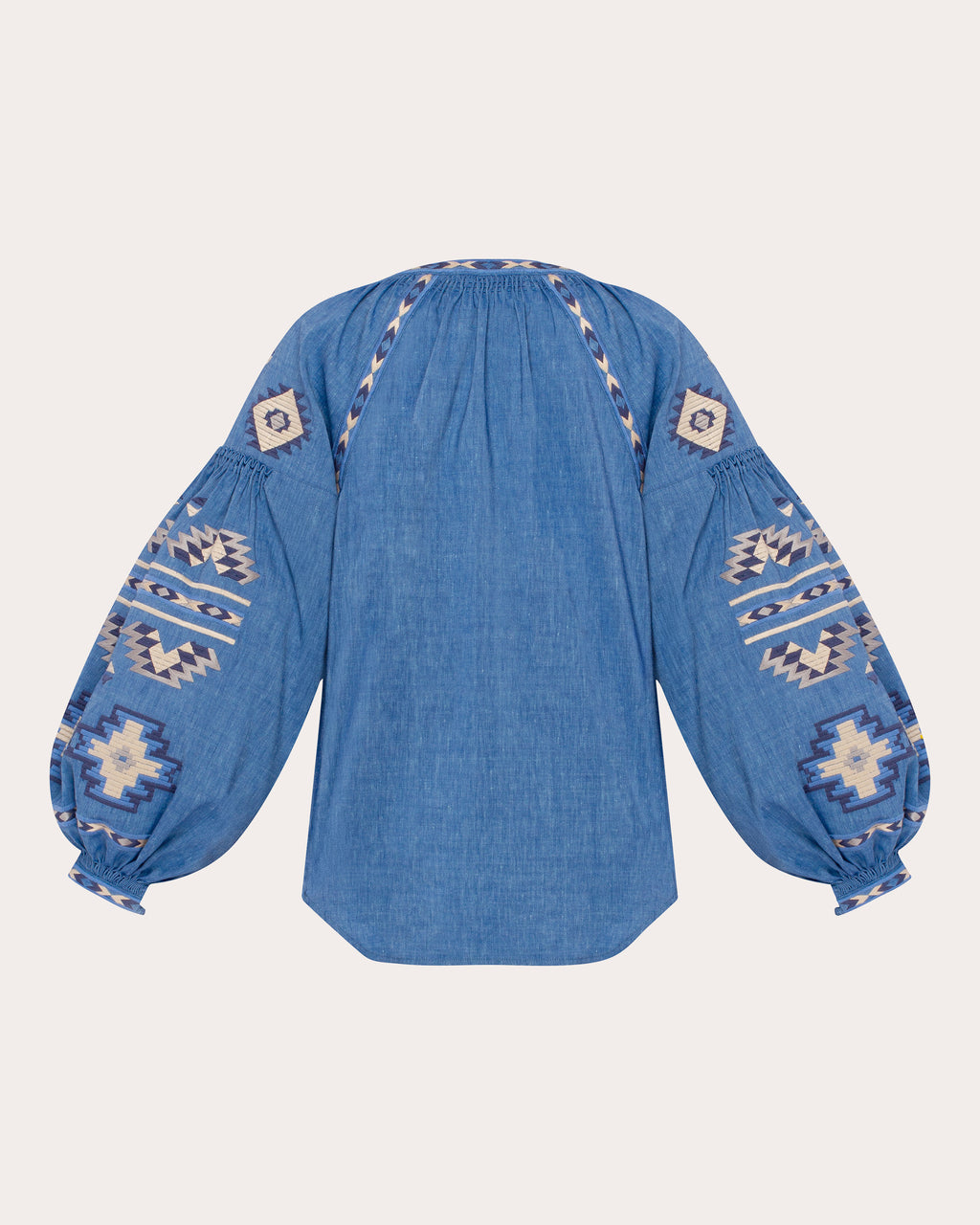 Rombé Geometric Embroidered Linen Blouse