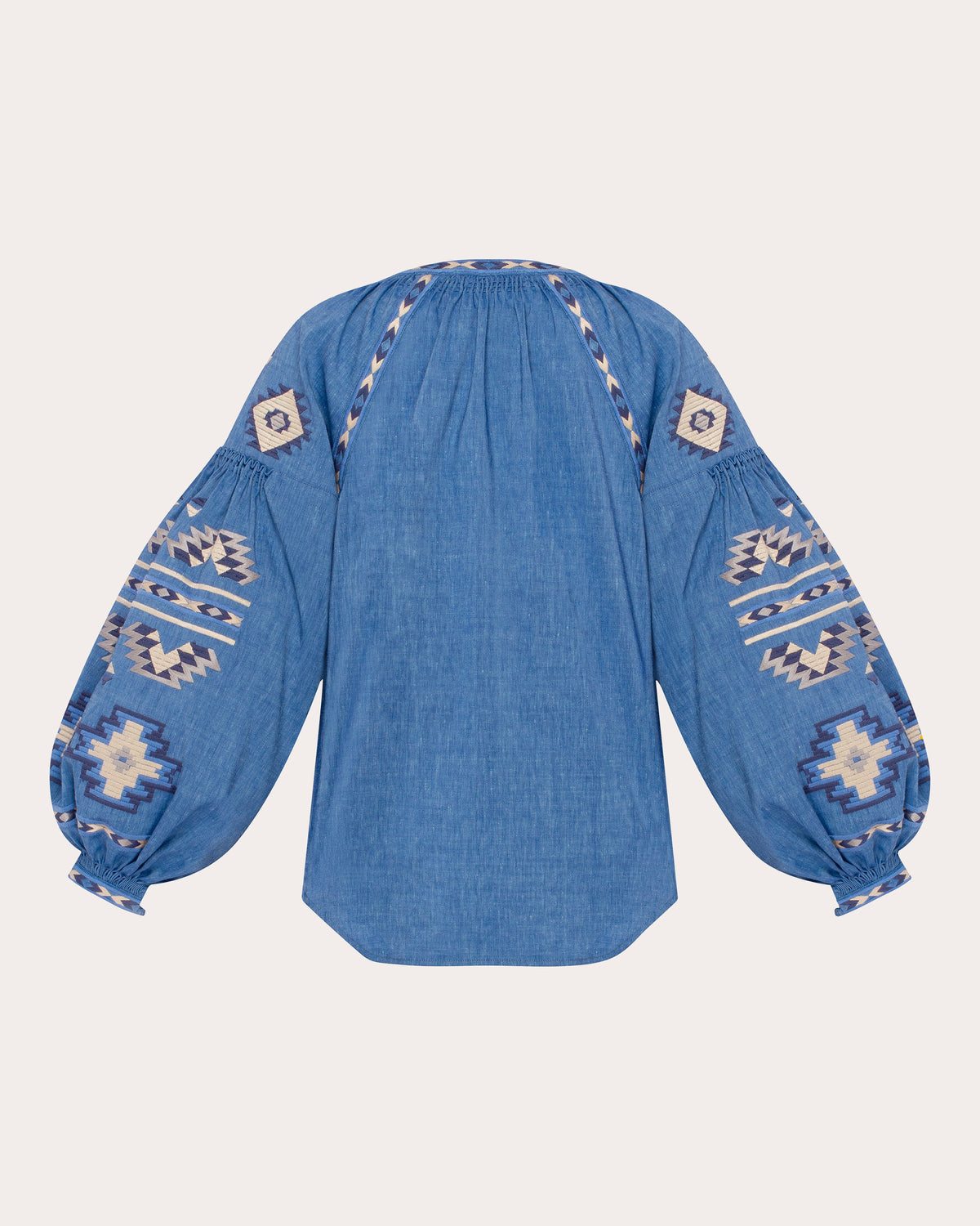 Rombé Geometric Embroidered Linen Blouse