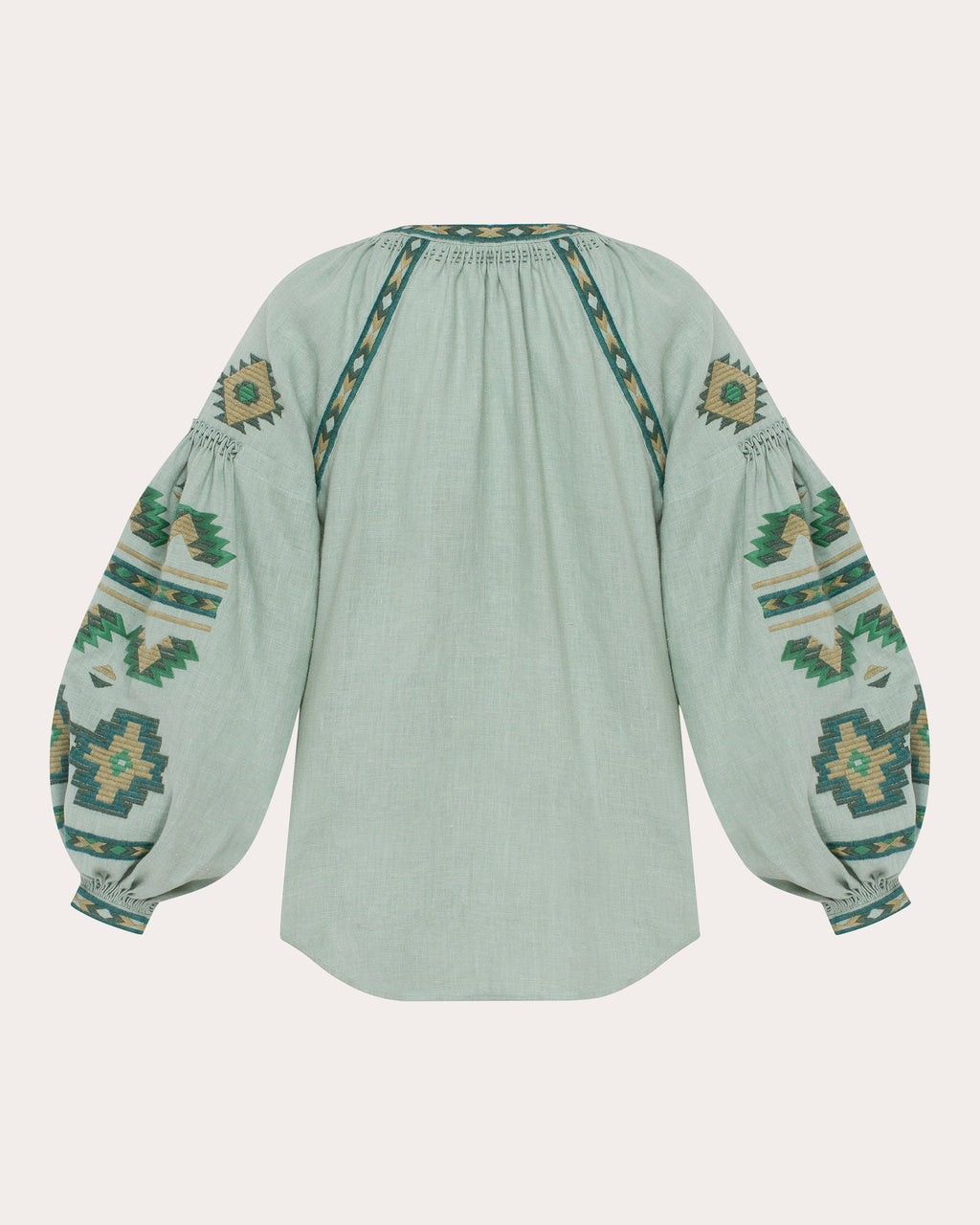 Rombé Geometric Embroidered Linen Blouse