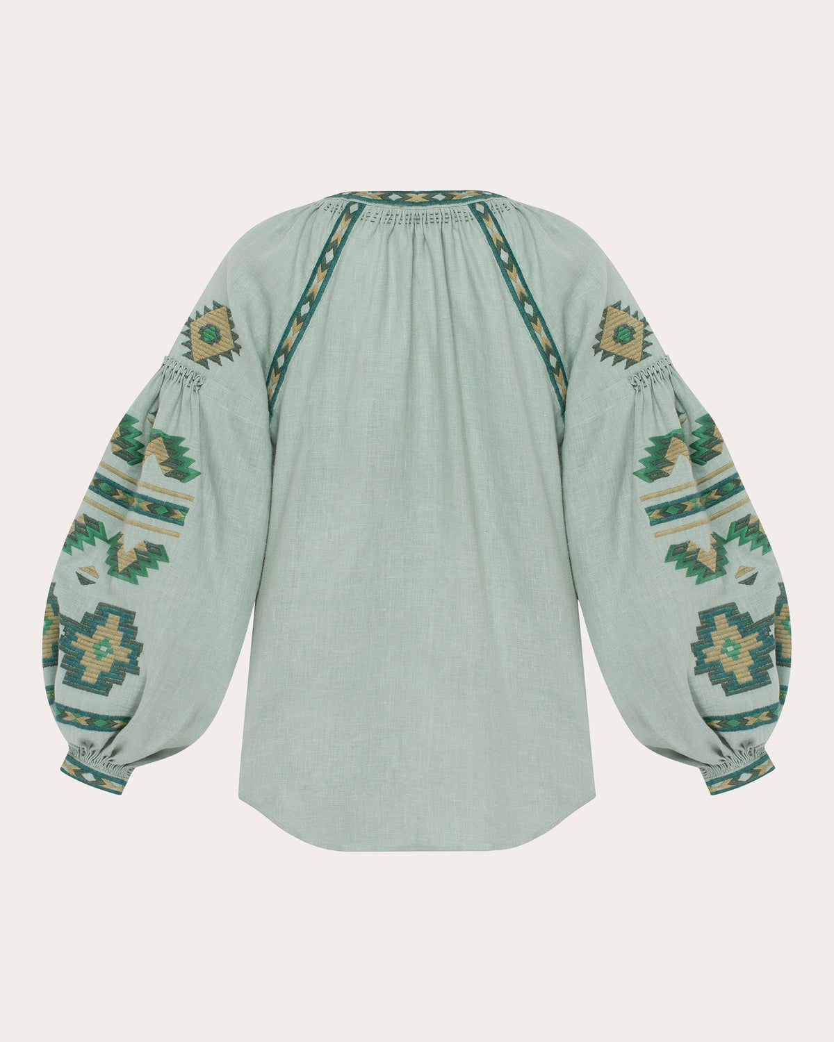 Rombé Geometric Embroidered Linen Blouse