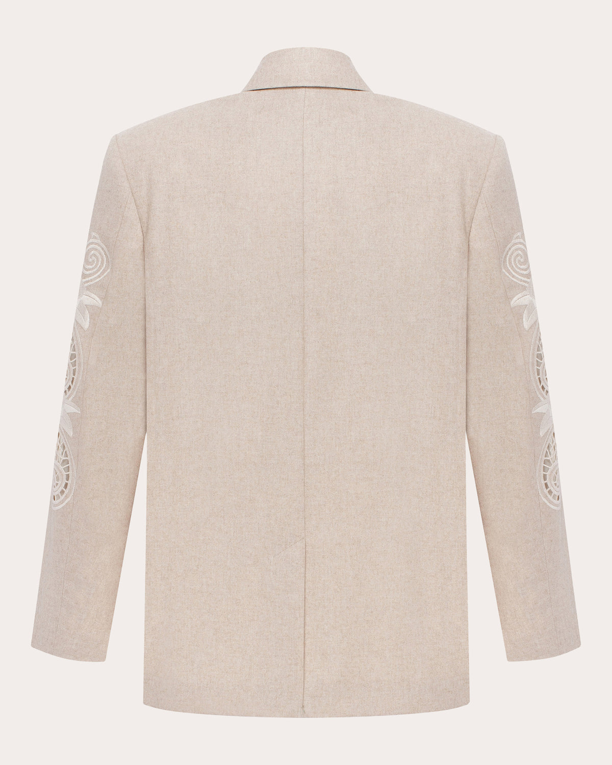 Rose Atelier Embroidered Cutwork Wool Blazer