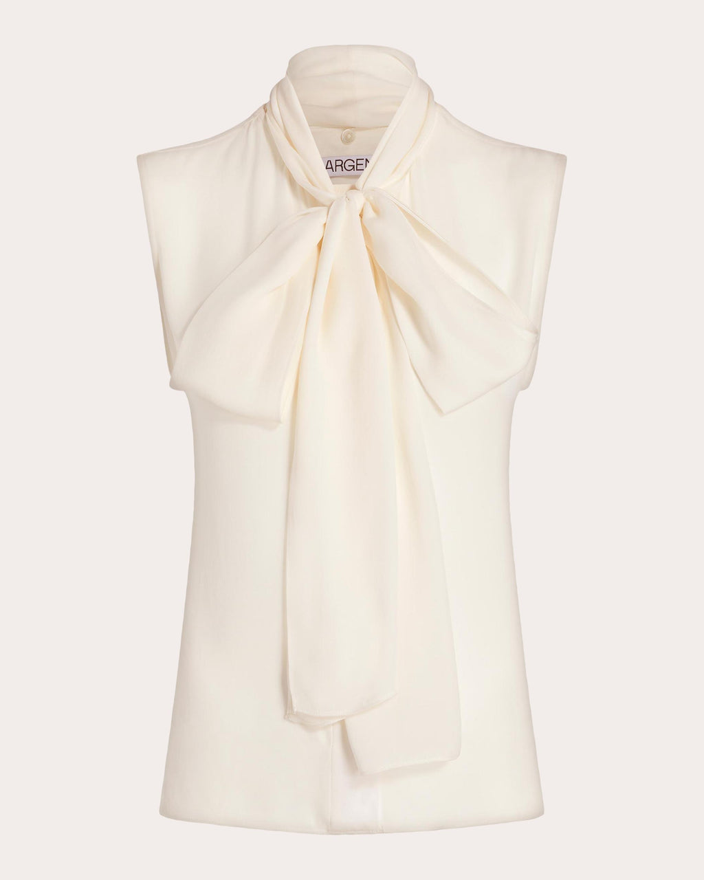 Silk Georgette Sleeveless Bow Blouse