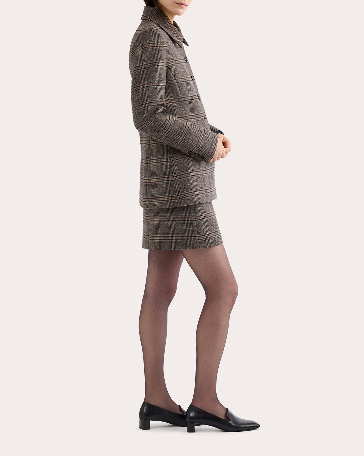 Heritage Check Wool Collared Blazer