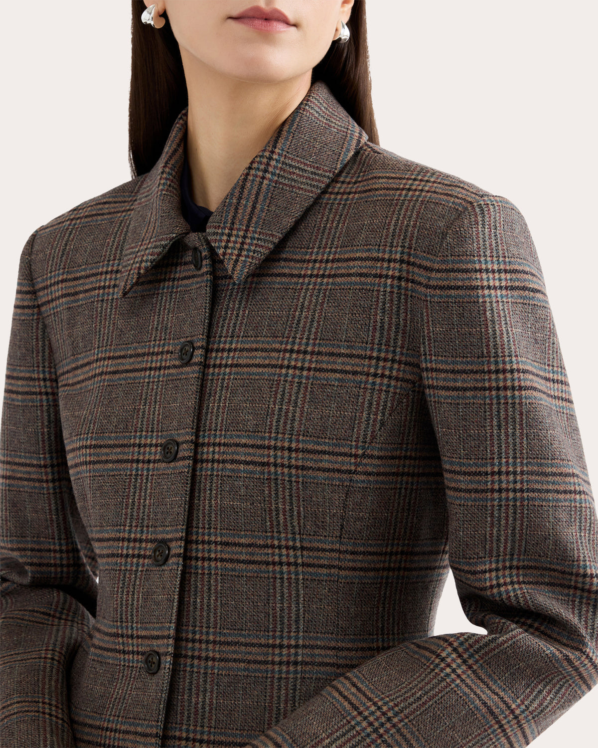 Heritage Check Wool Collared Blazer