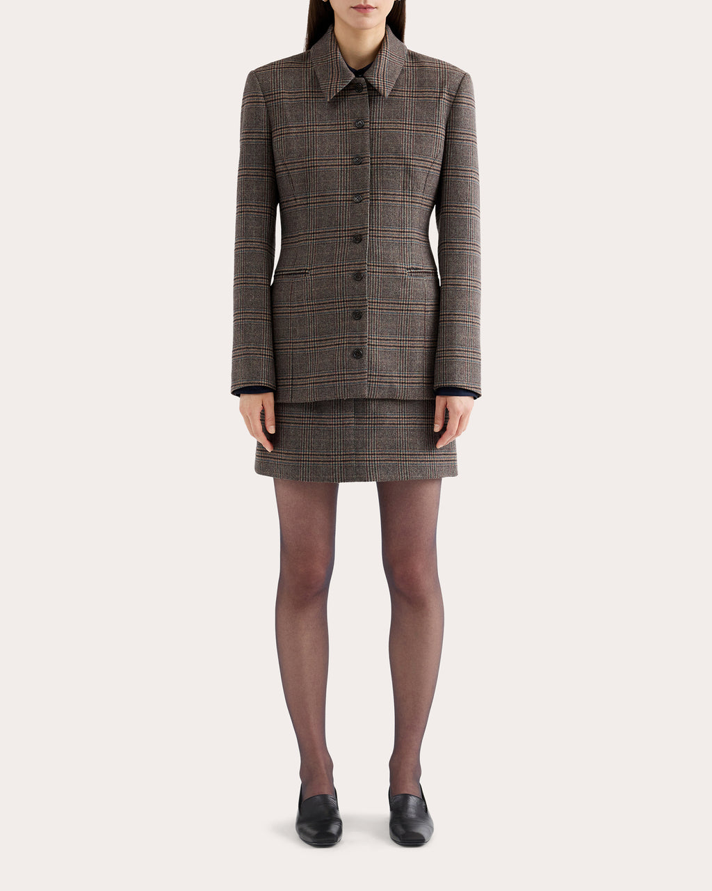 Heritage Check Wool Collared Blazer