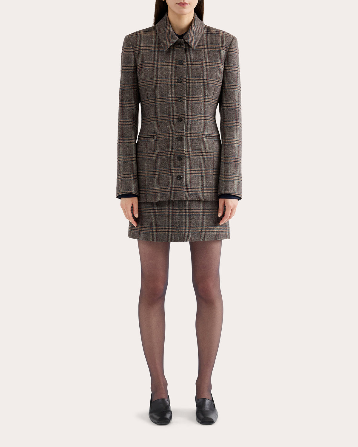 Heritage Check Wool Collared Blazer