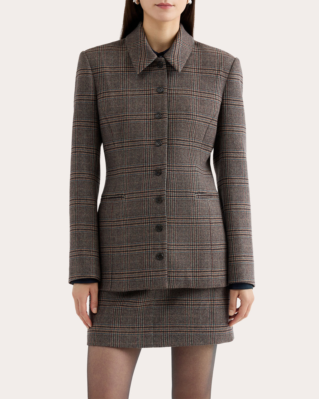 Heritage Check Wool Collared Blazer