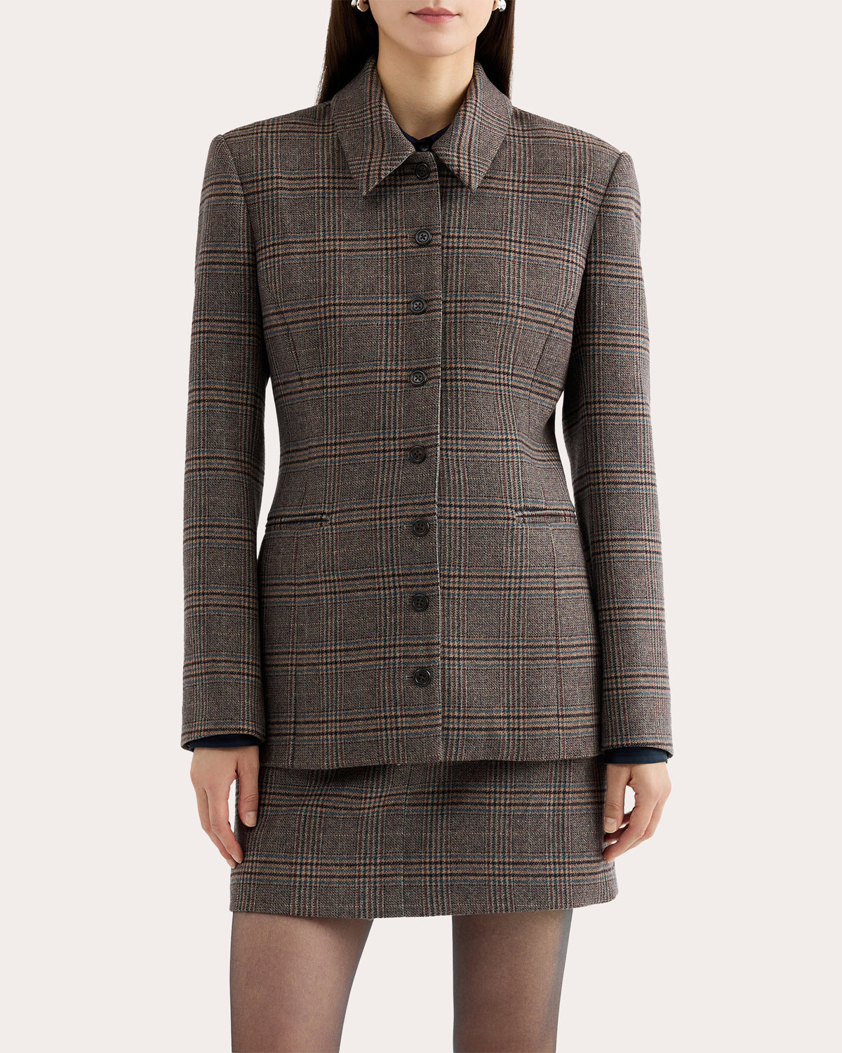 Heritage Check Wool Collared Blazer