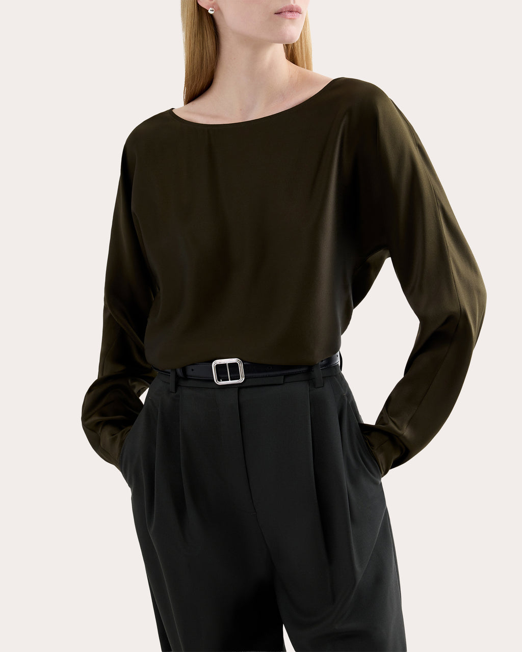 Silk Charmeuse Boatneck Top