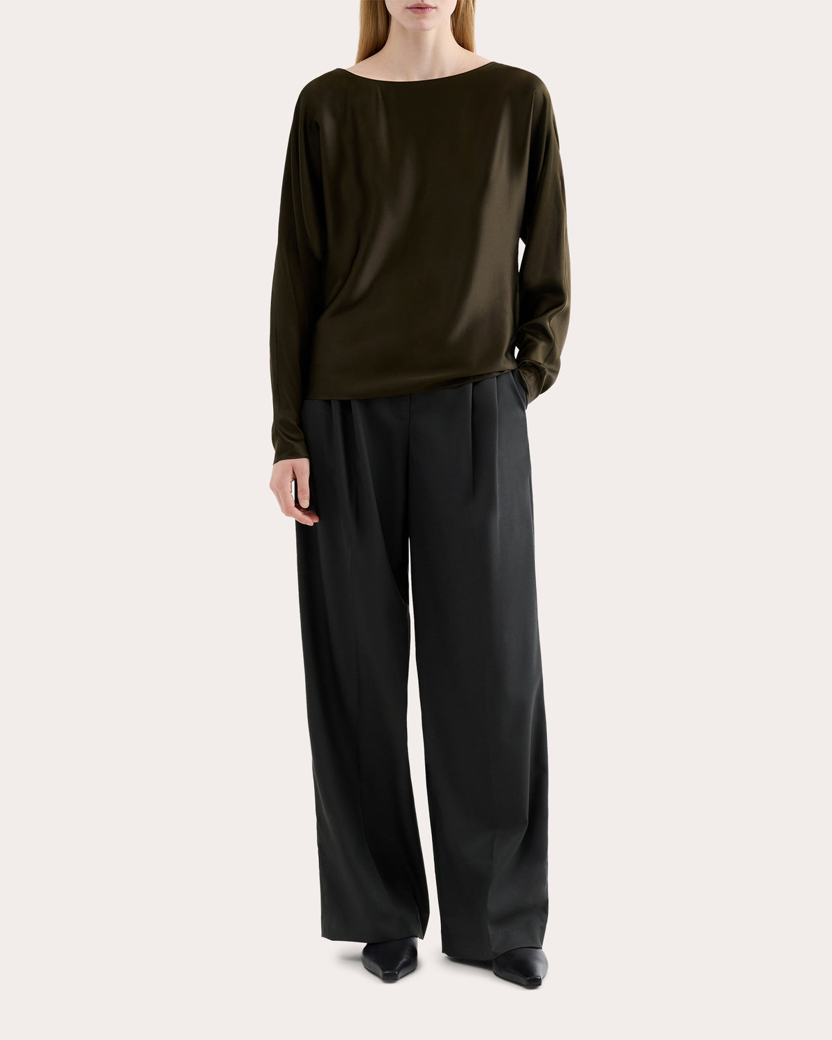 Silk Charmeuse Boatneck Top