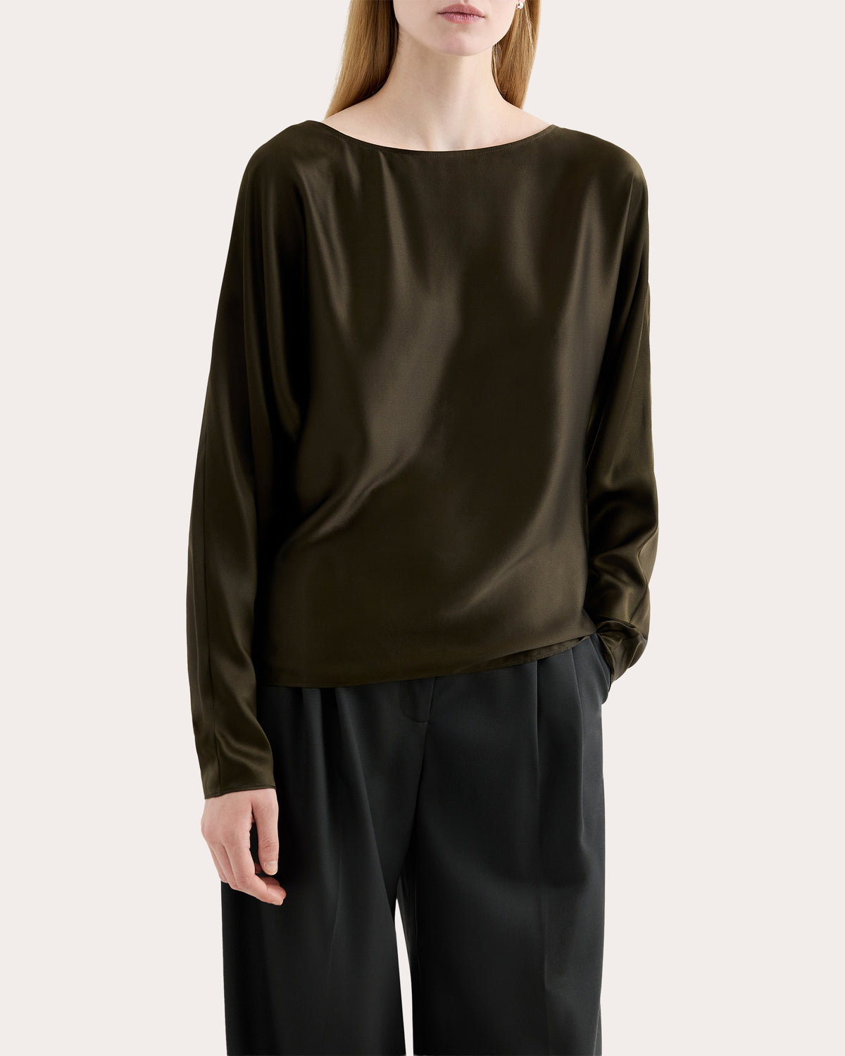 Silk Charmeuse Boatneck Top