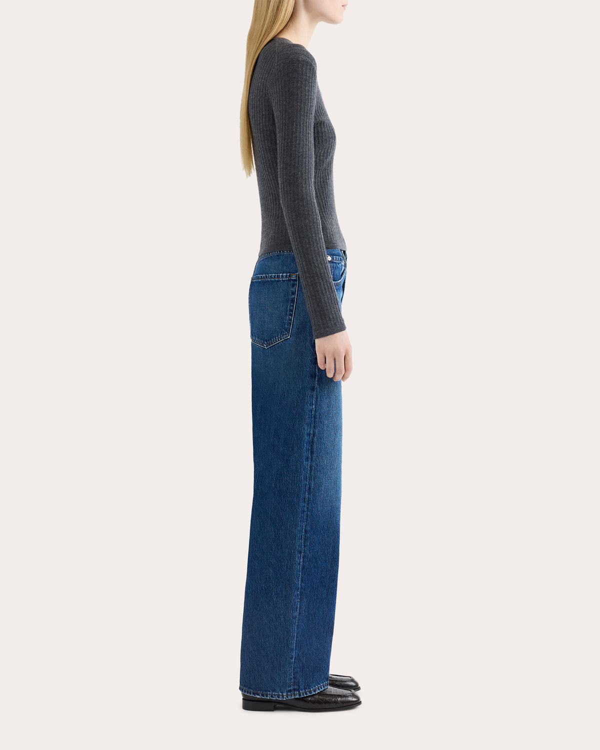 Ribbed Wool Silk Henley