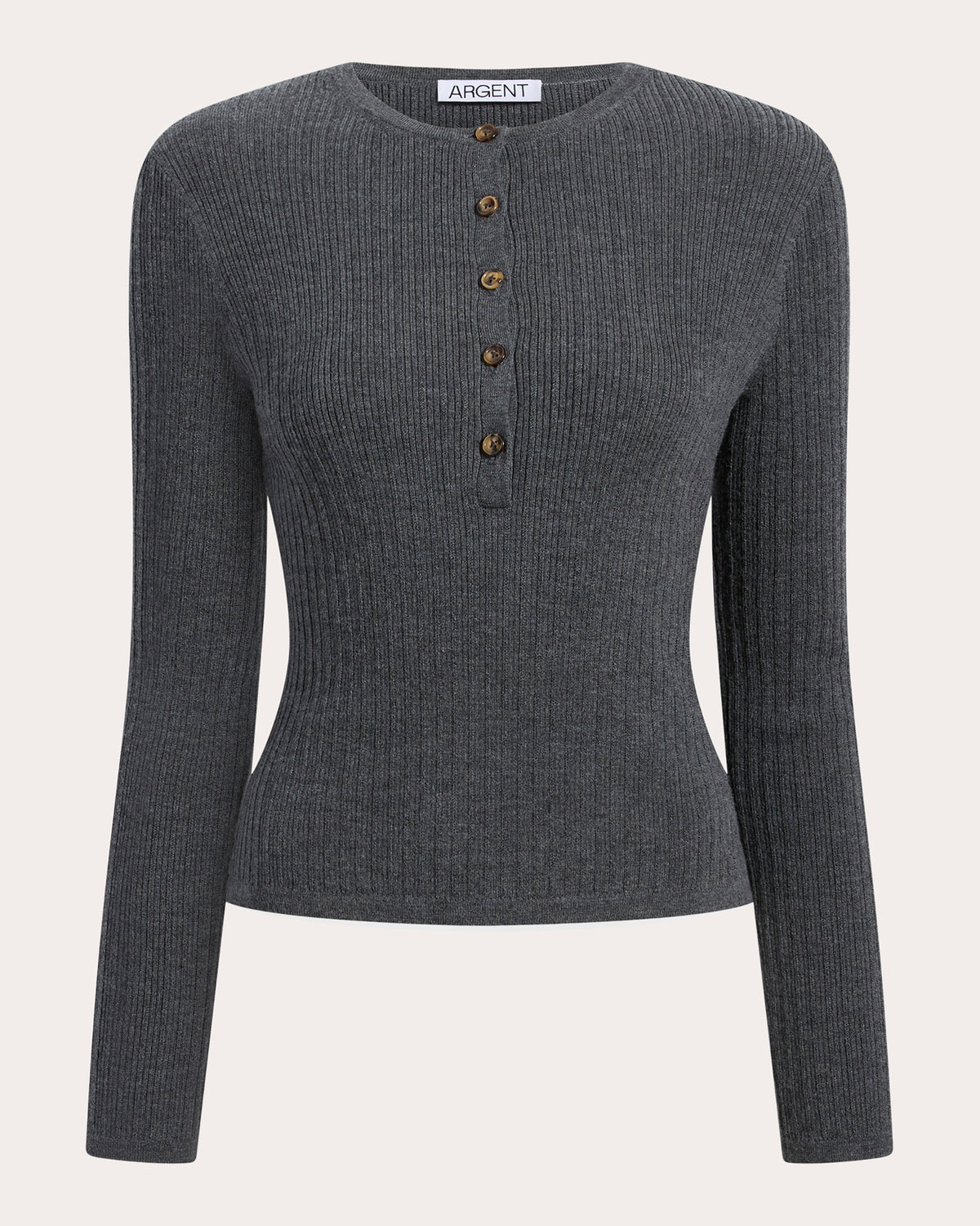 Ribbed Wool Silk Henley