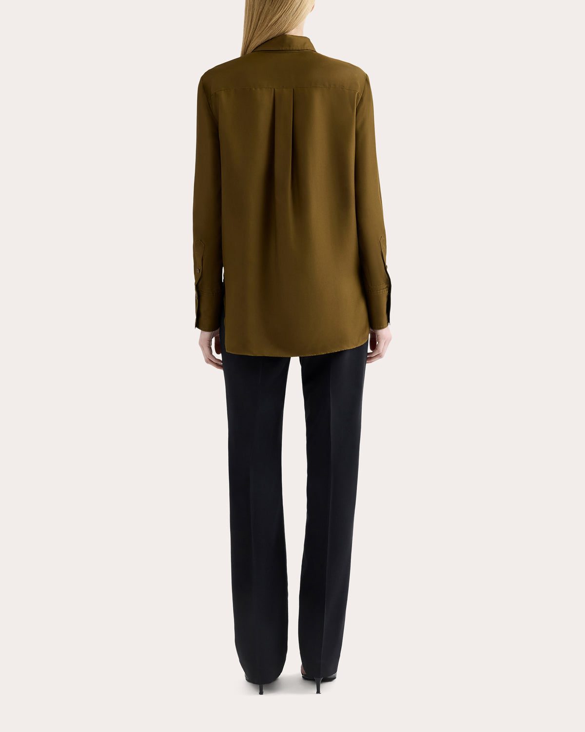 Silk Twill Slim Blouse
