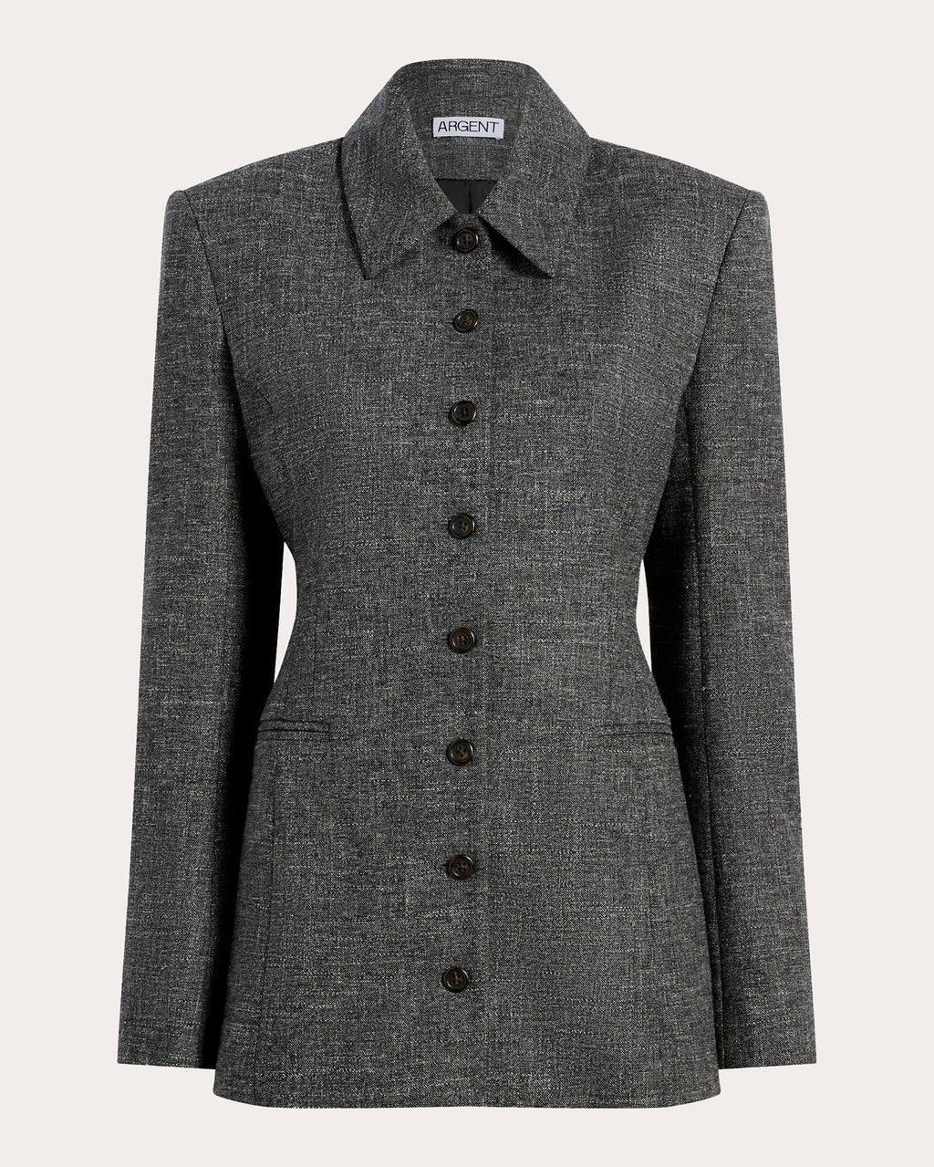 Textured Wool Collared Blazer