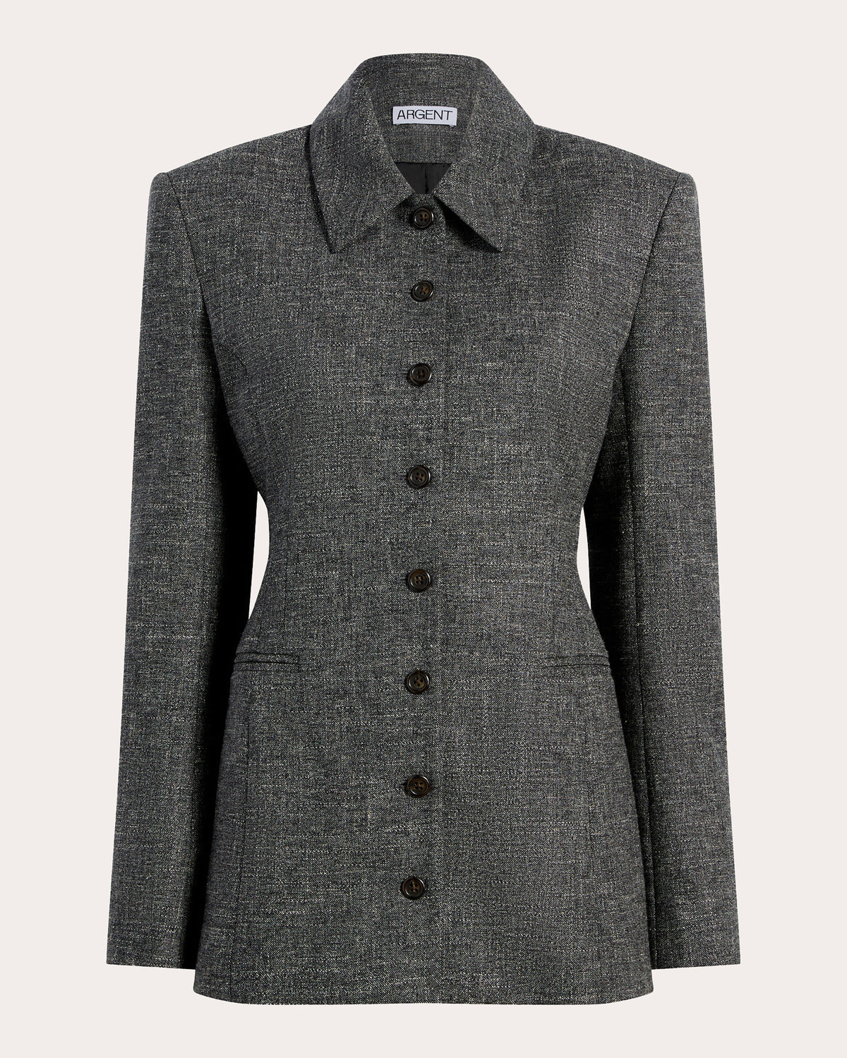 Textured Wool Collared Blazer