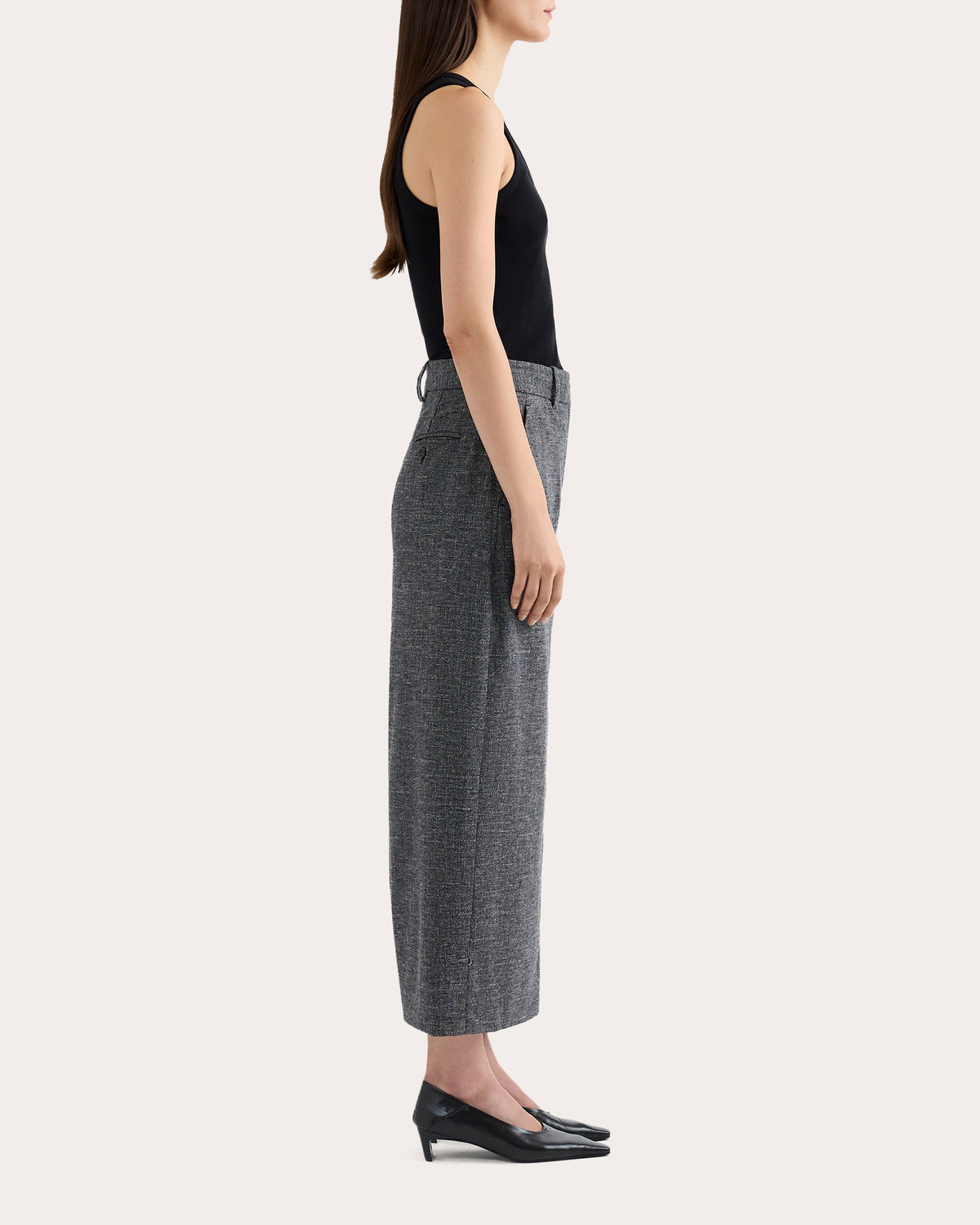 Textured Wool Tailored Maxi Skirt