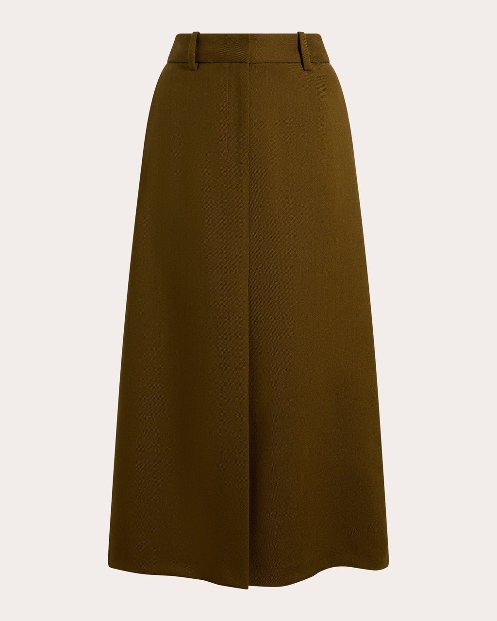 Textured Wool Tailored Midi Skirt
