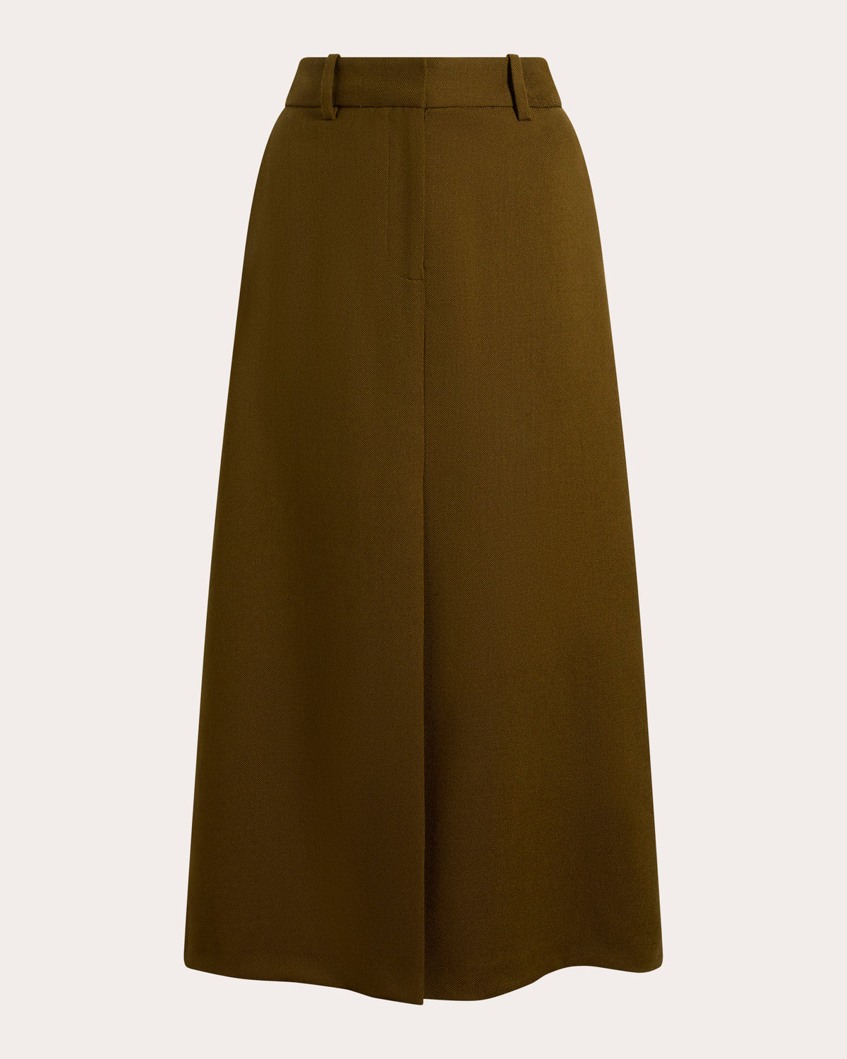 Textured Wool Tailored Midi Skirt