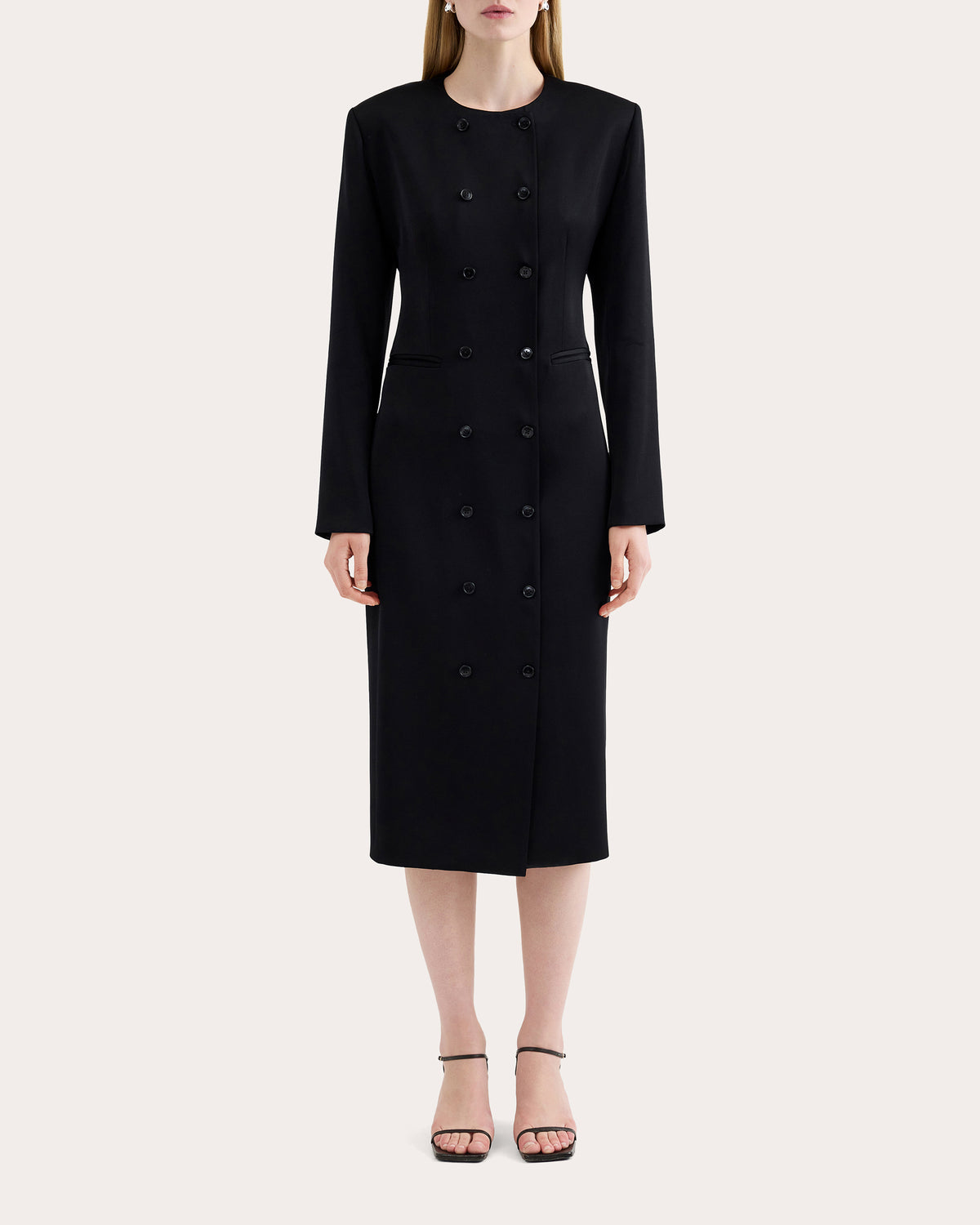Double-Breasted Midi Dress