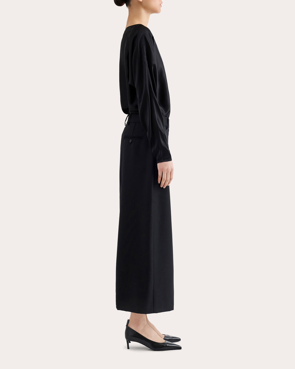 Textured Wool Tailored Maxi Skirt