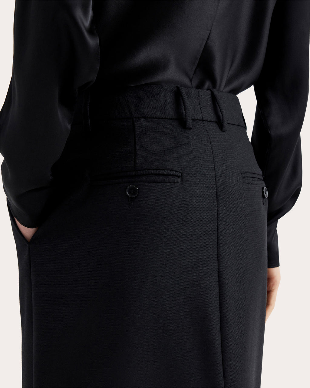 Textured Wool Tailored Maxi Skirt