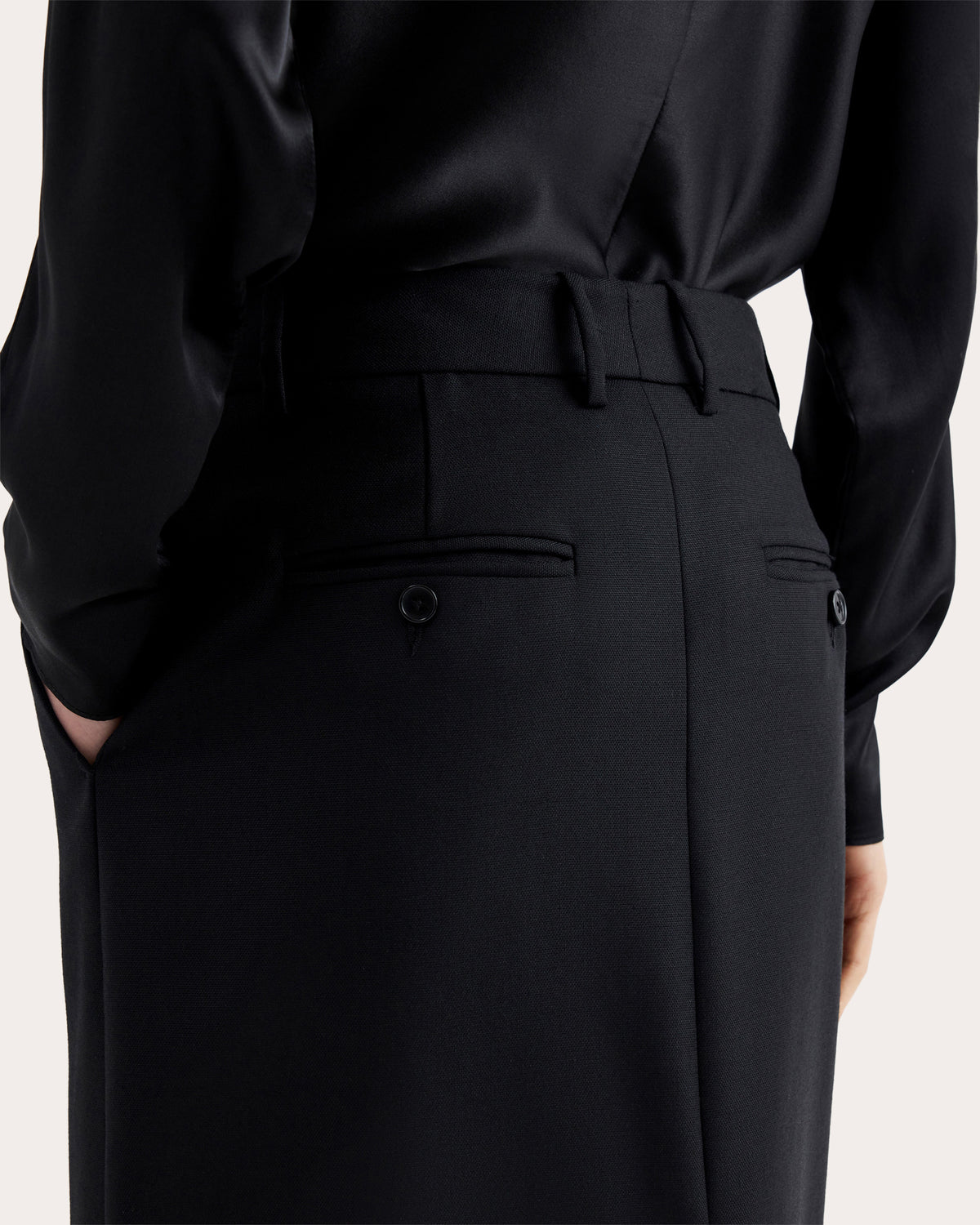Textured Wool Tailored Maxi Skirt