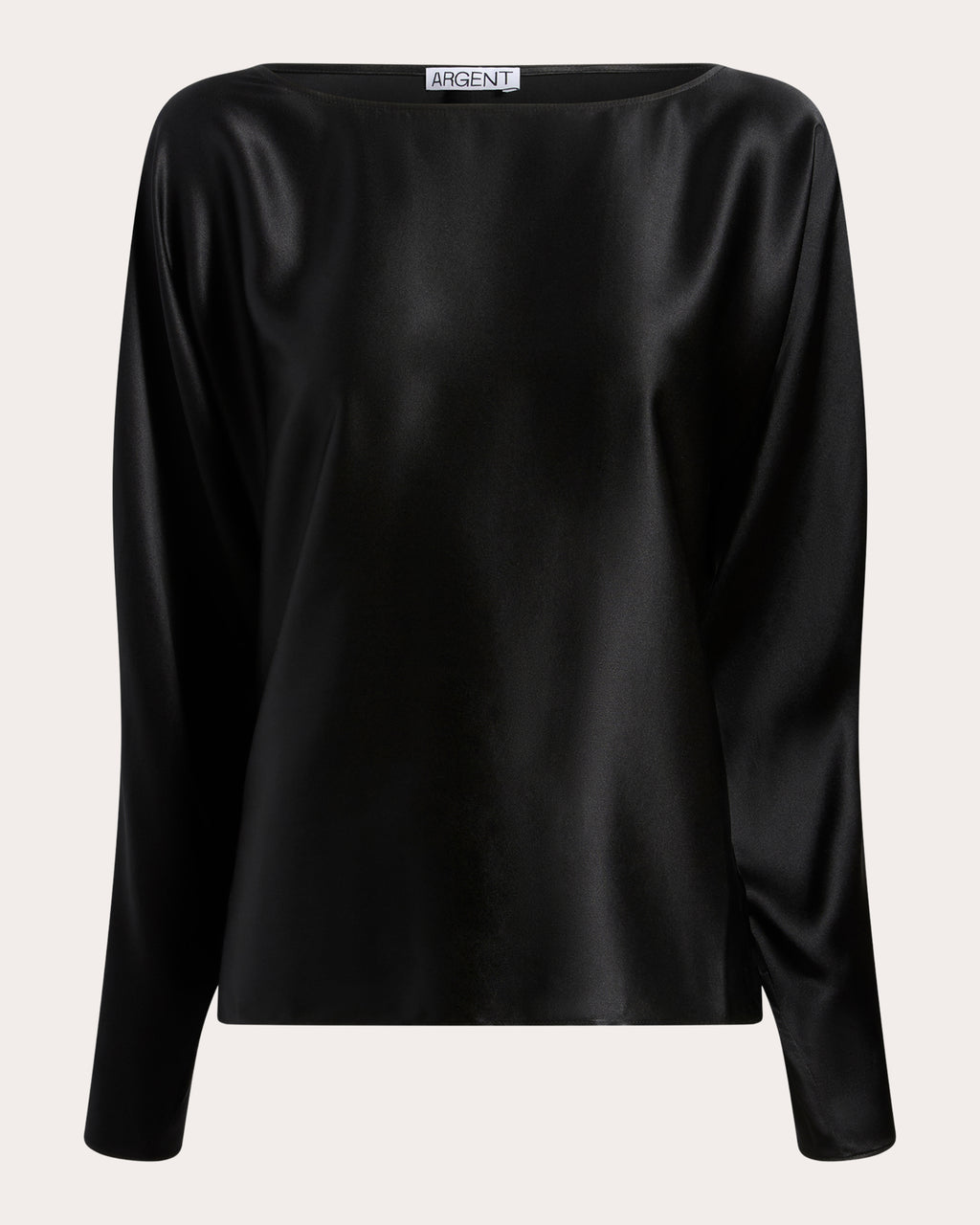 Silk Charmeuse Long Sleeve Drape Top