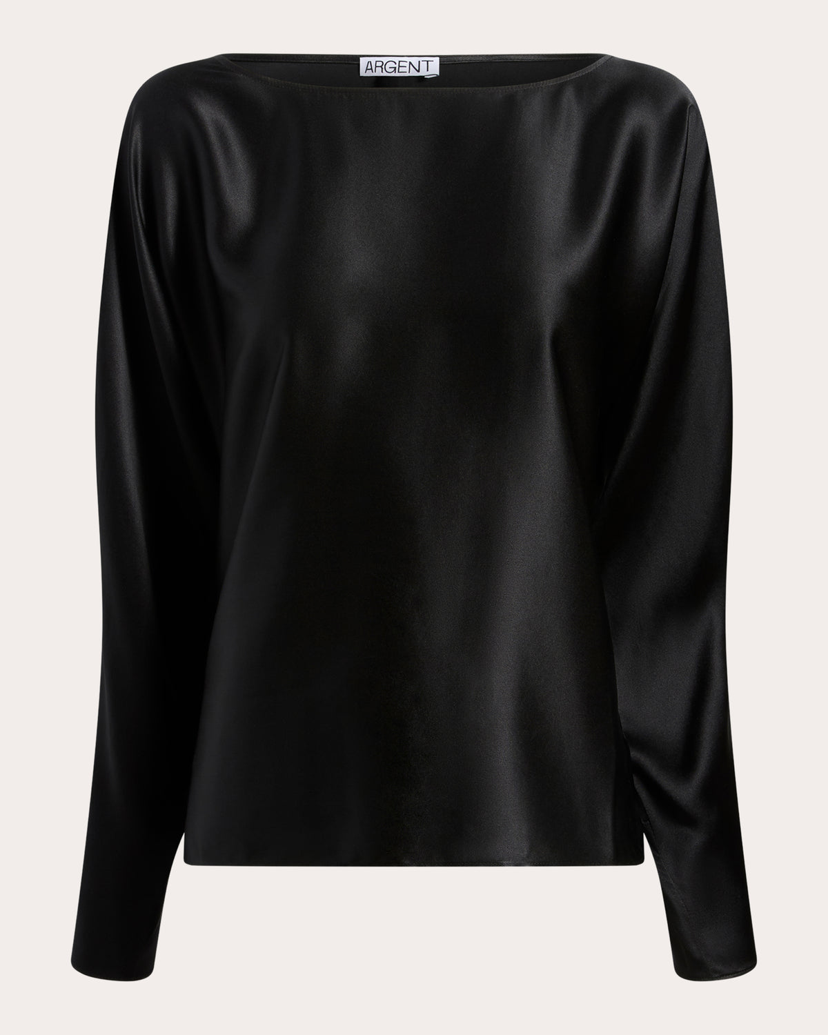 Silk Charmeuse Long Sleeve Drape Top