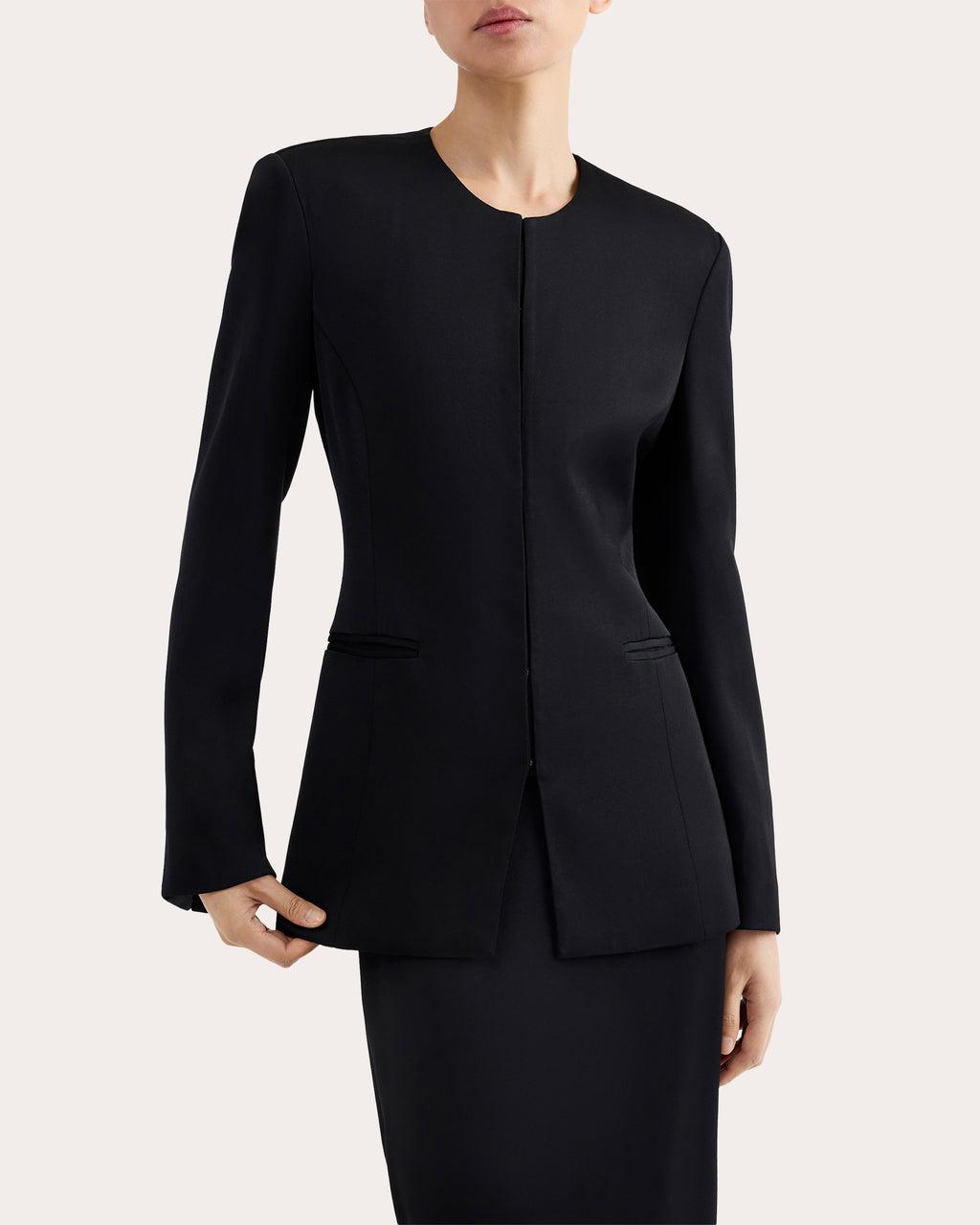 Neat Collarless Blazer