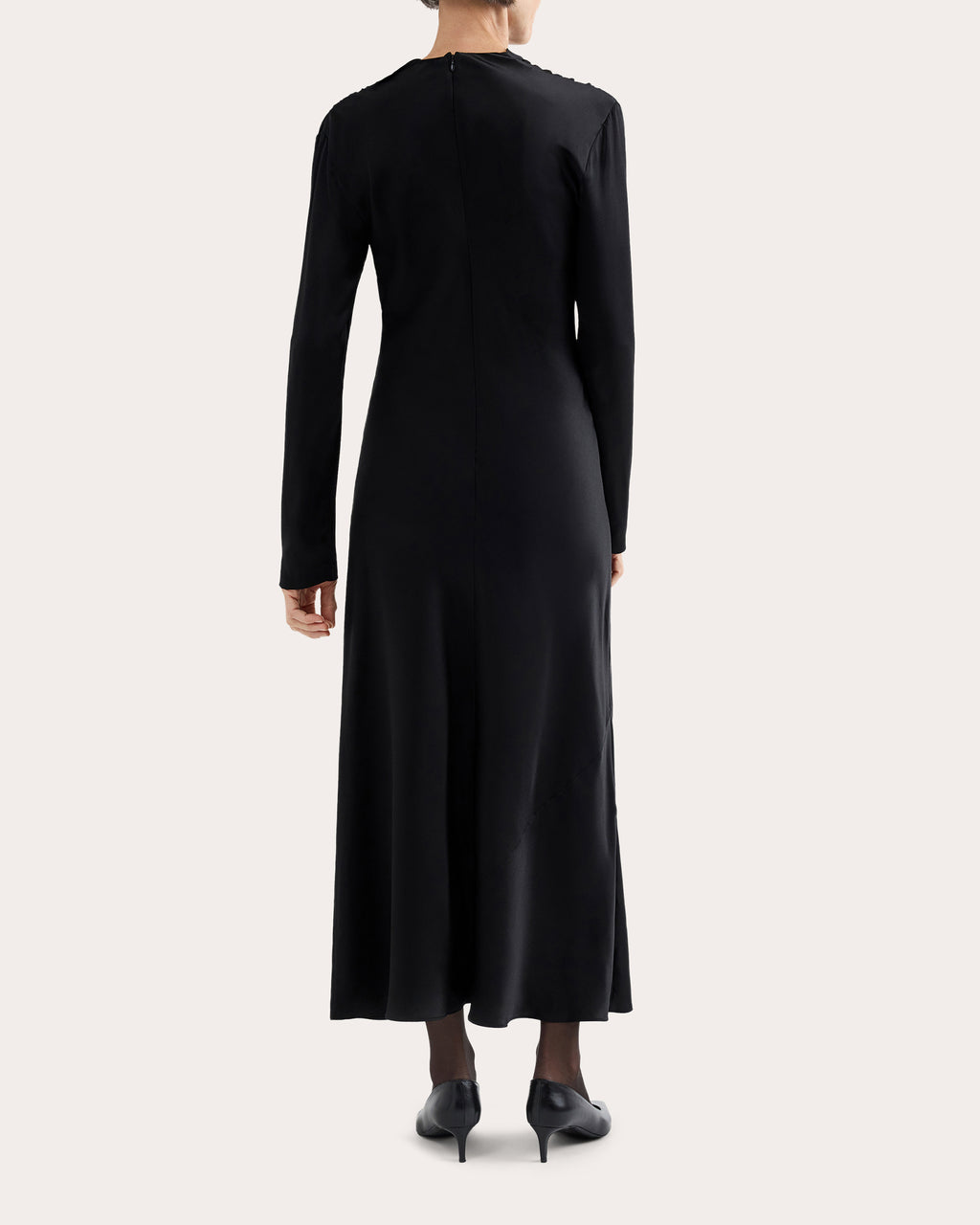 Silk Charmeuse Draped Maxi Dress