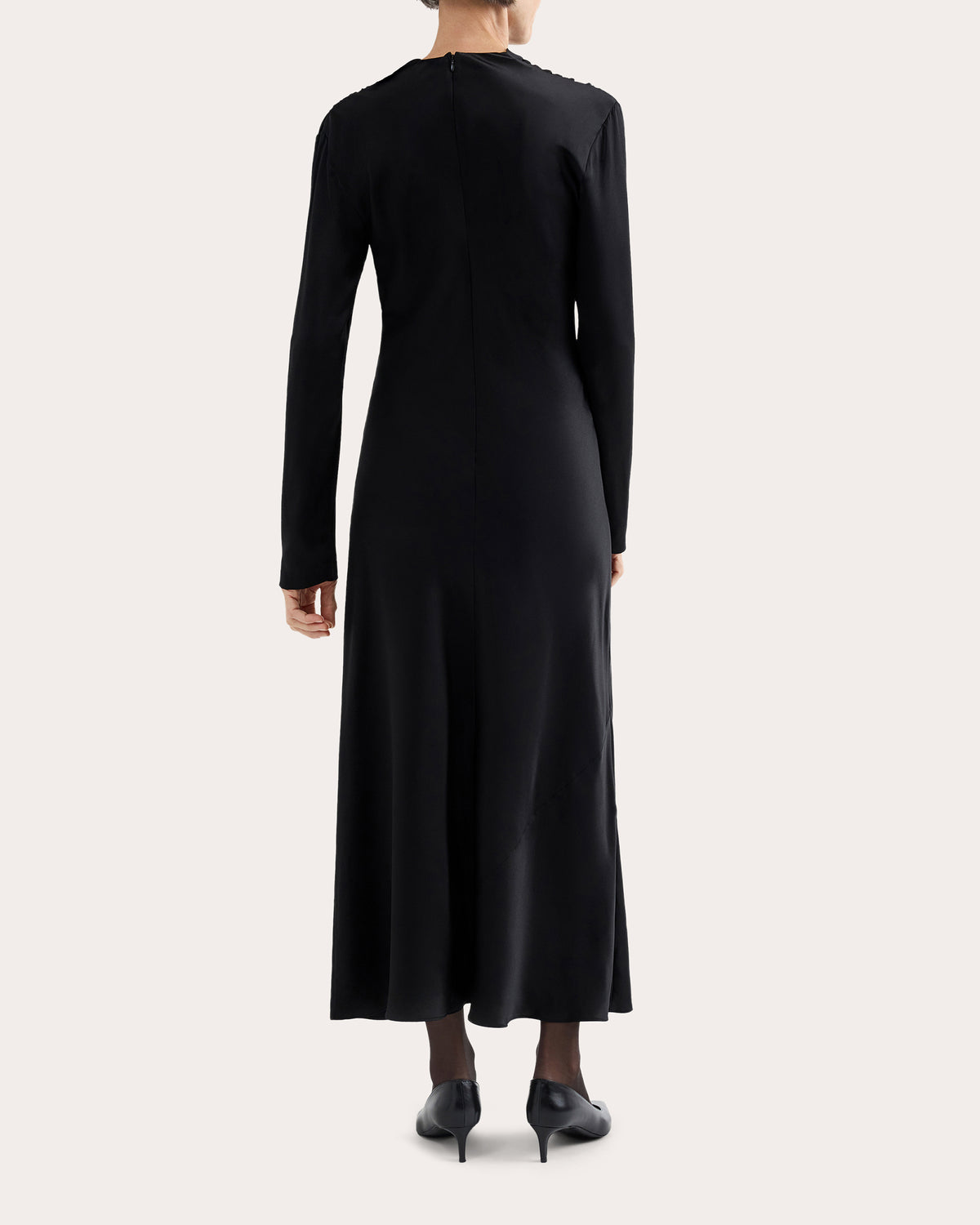 Silk Charmeuse Draped Maxi Dress