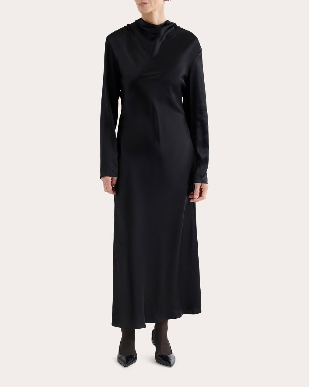 Silk Charmeuse Draped Maxi Dress