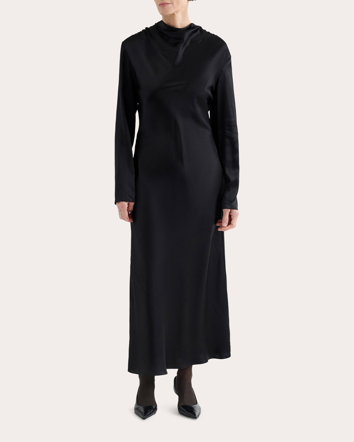 Silk Charmeuse Draped Maxi Dress