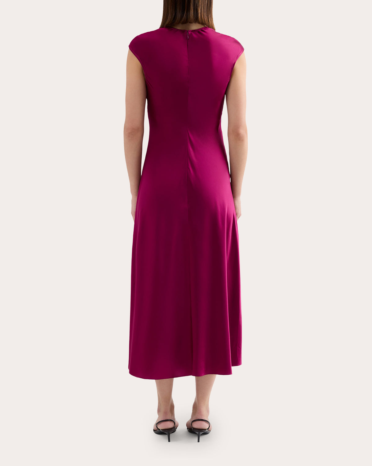 Silk Charmeuse Bias Cap-Sleeve Dress