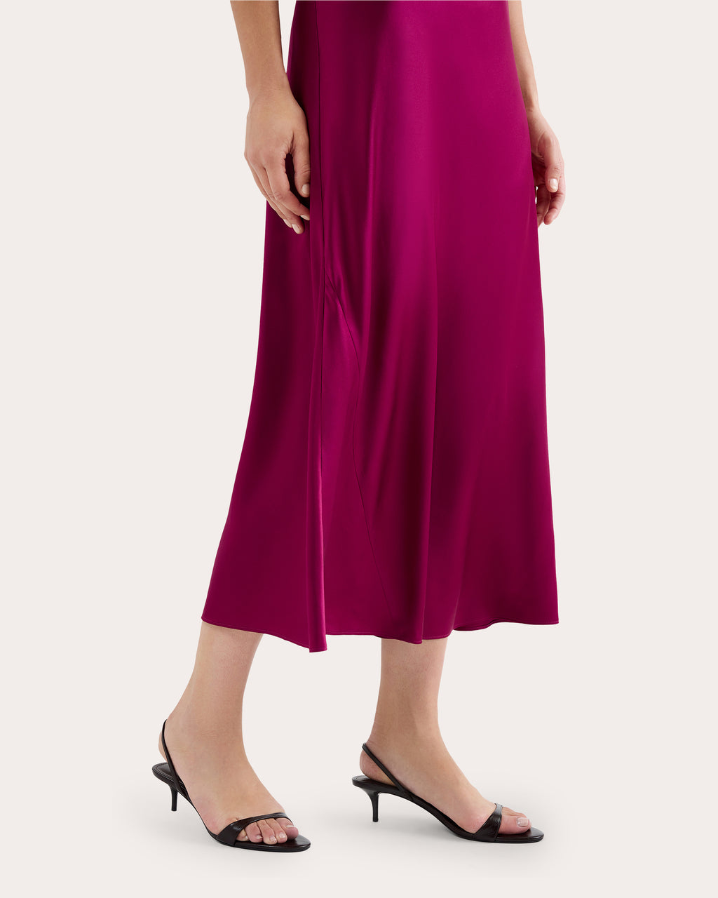 Silk Charmeuse Bias Cap-Sleeve Dress