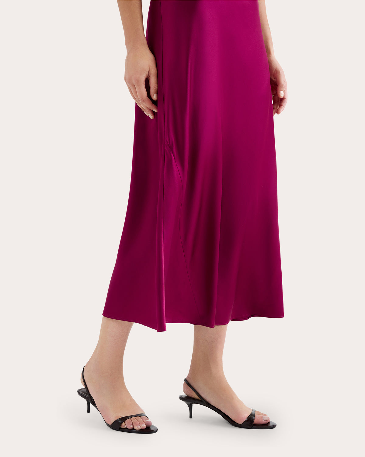 Silk Charmeuse Bias Cap-Sleeve Dress