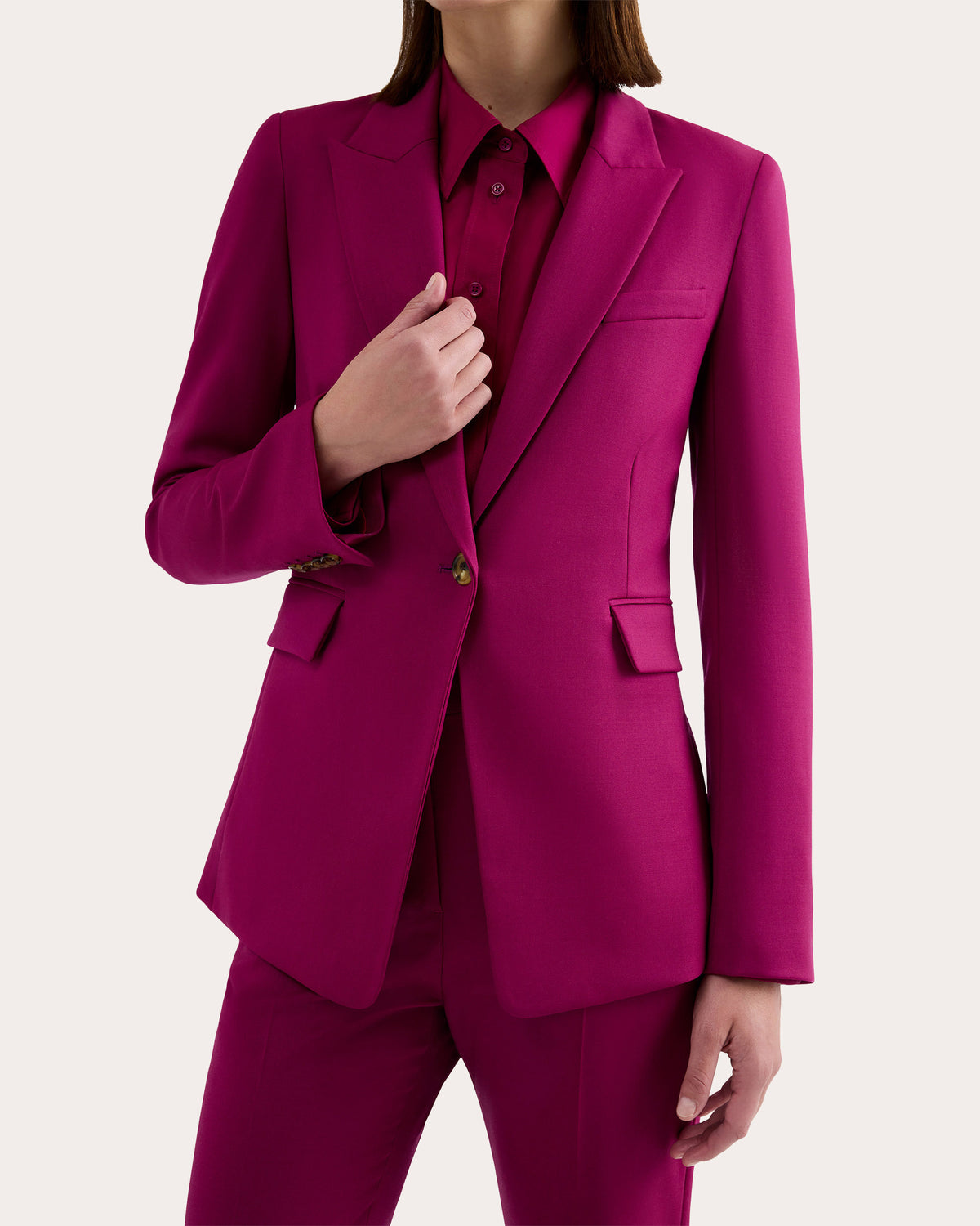 Seasonless Wool Single-Button Blazer