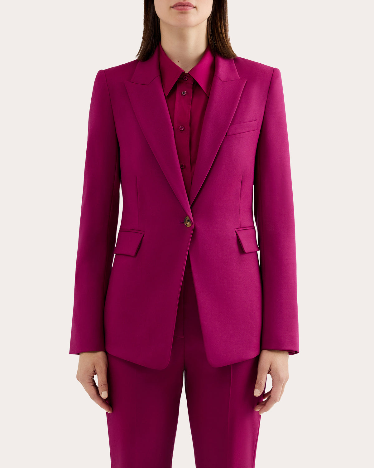 Seasonless Wool Single-Button Blazer