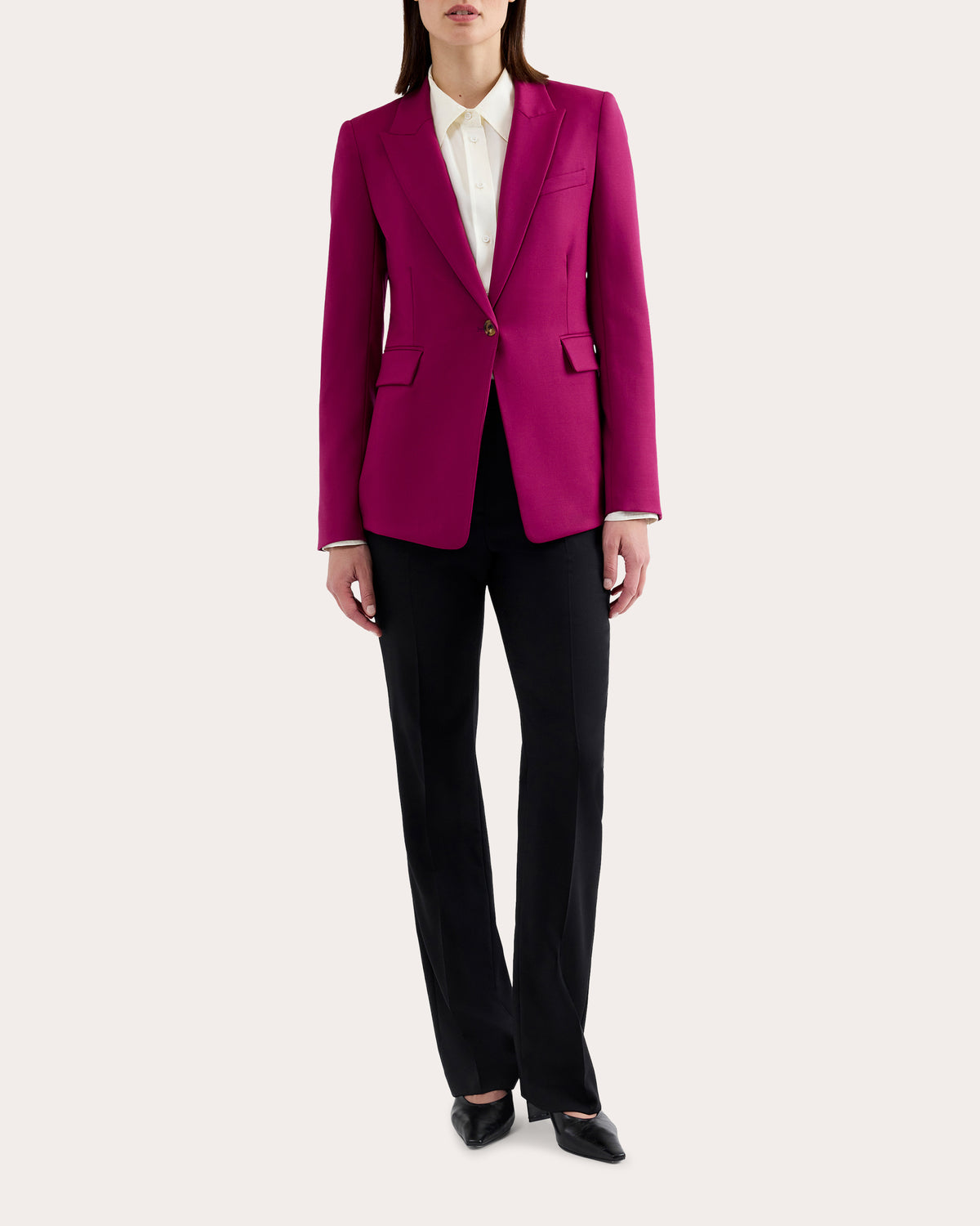 Seasonless Wool Single-Button Blazer