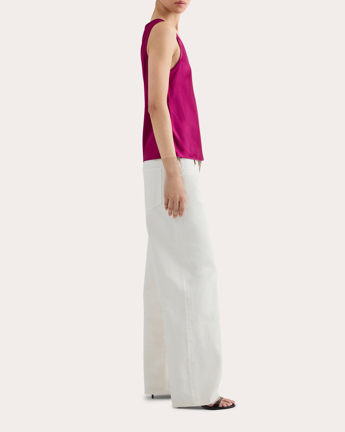 Silk Charmeuse Scoop Neck Tank