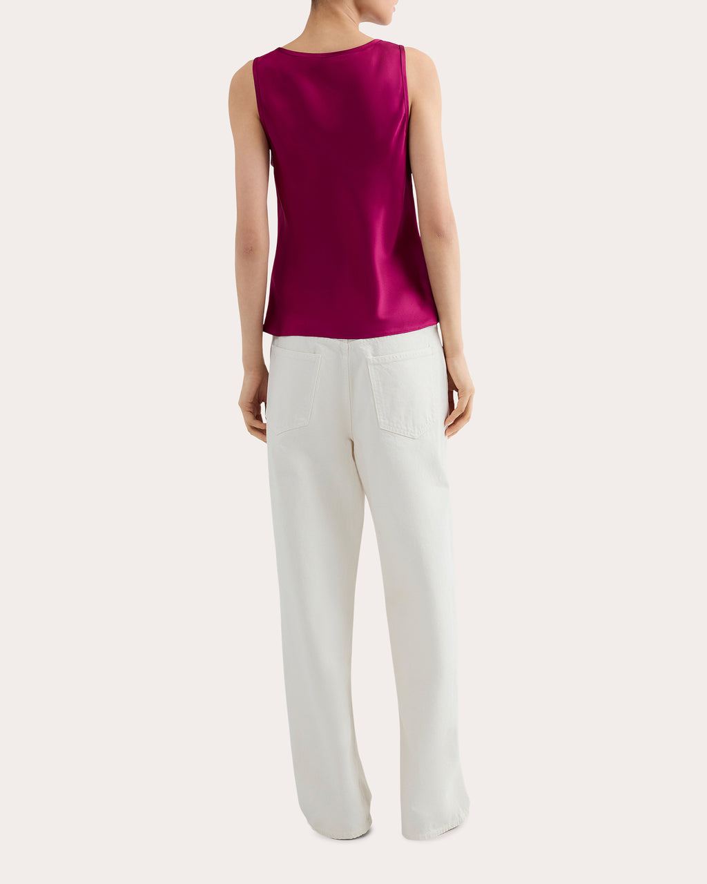 Silk Charmeuse Scoop Neck Tank