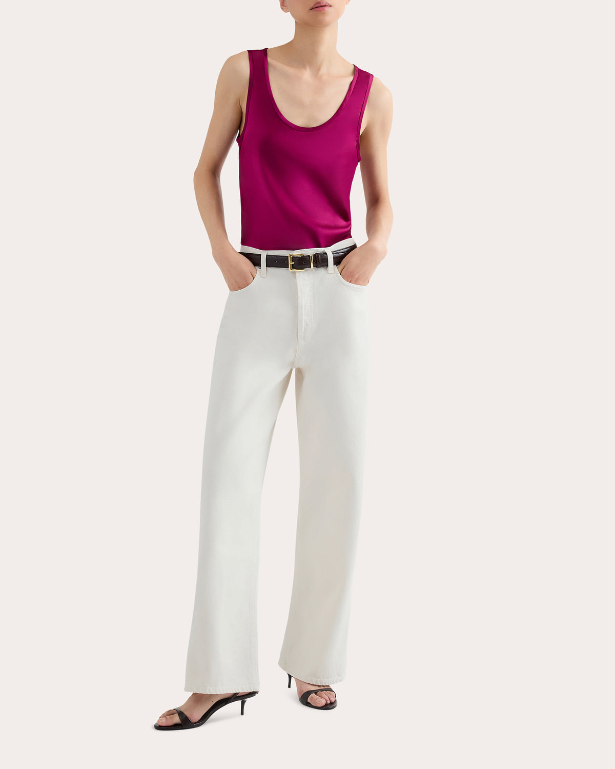 Silk Charmeuse Scoop Neck Tank